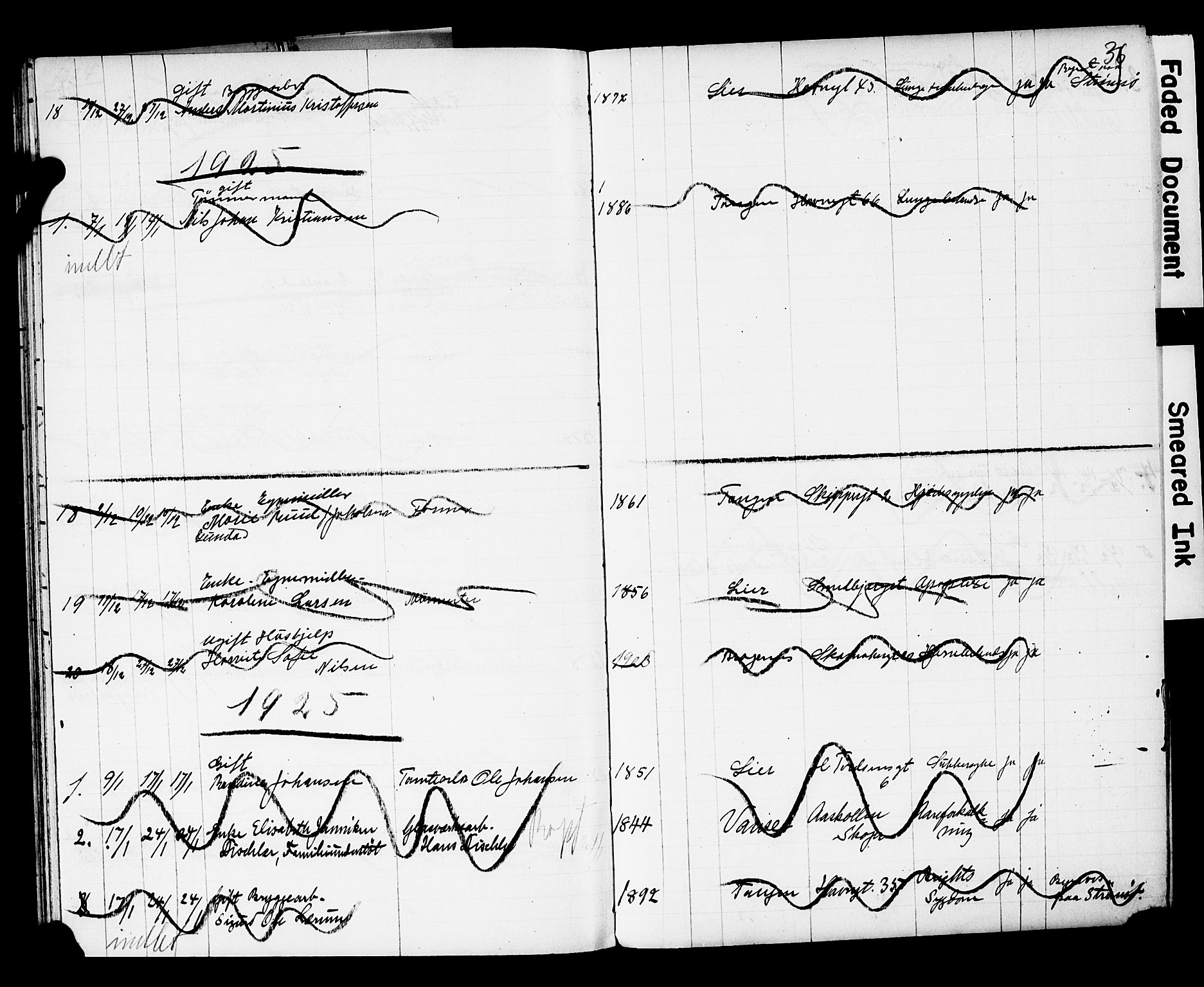 Strømsø kirkebøker, AV/SAKO-A-246/Y/Yb/L0003: Parish register draft no. II 3, 1921-1925, p. 36