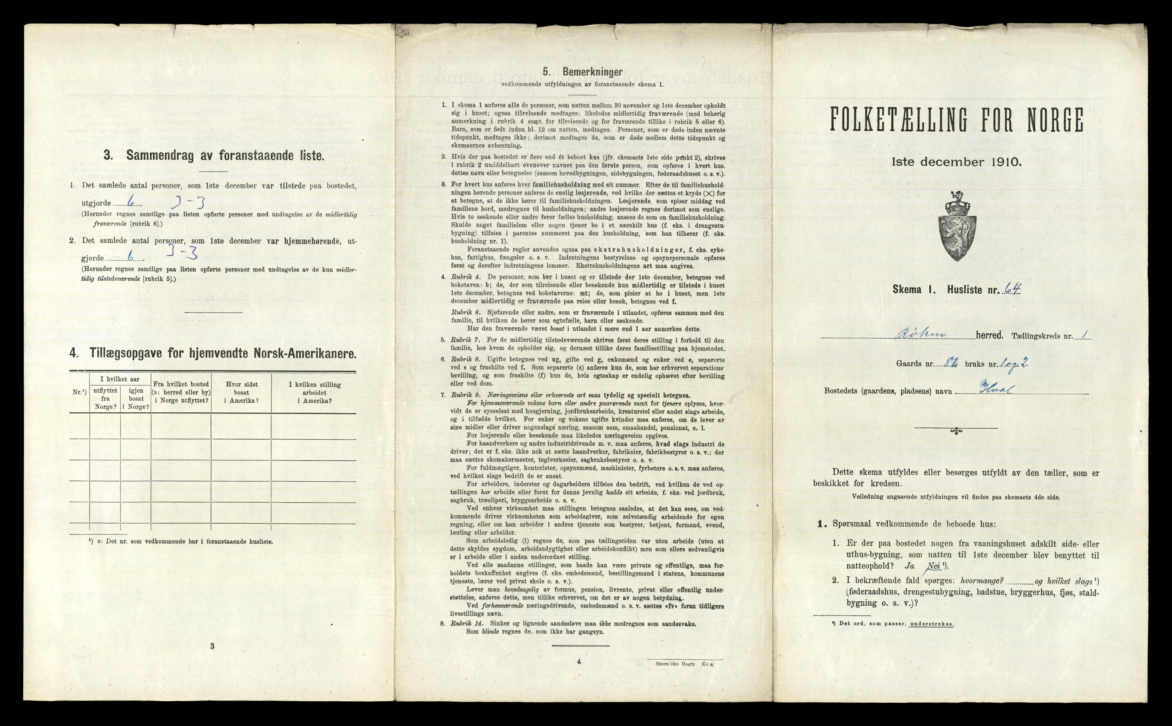 RA, 1910 census for Røyken, 1910, p. 157