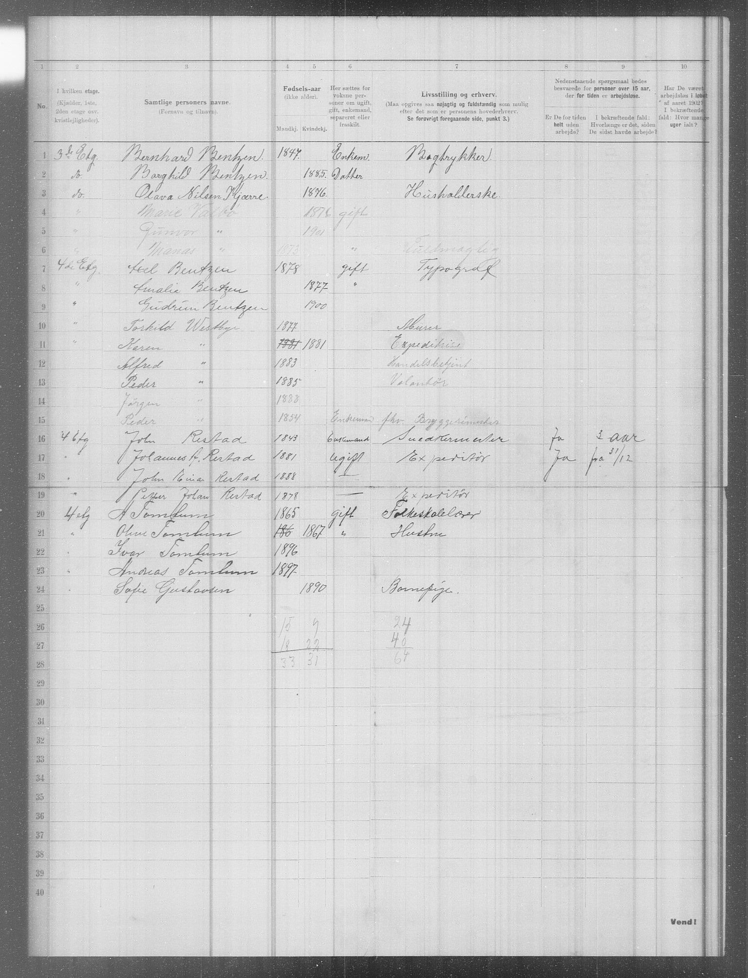 OBA, Municipal Census 1902 for Kristiania, 1902, p. 10276