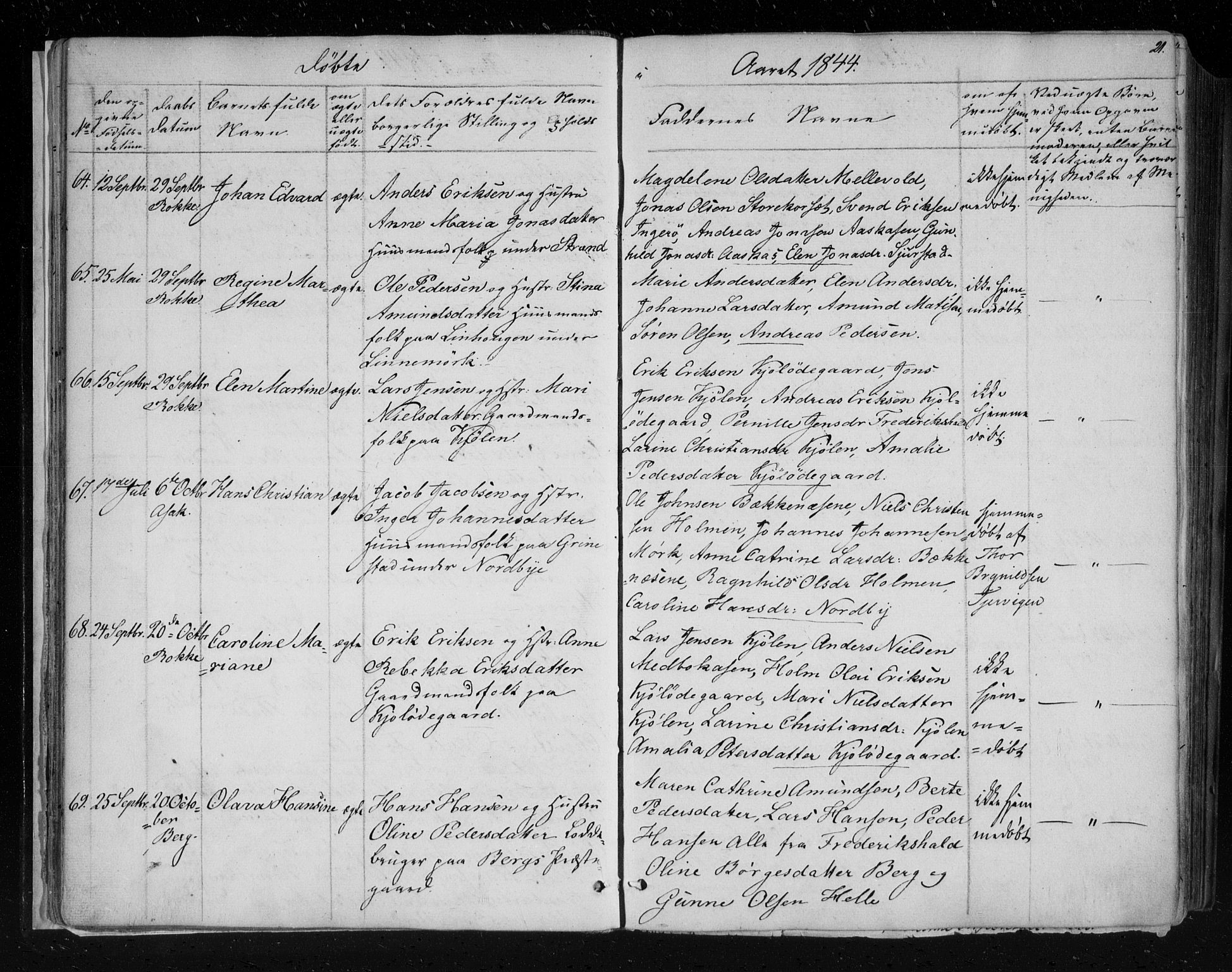 Berg prestekontor Kirkebøker, AV/SAO-A-10902/F/Fa/L0004: Parish register (official) no. I 4, 1843-1860, p. 21