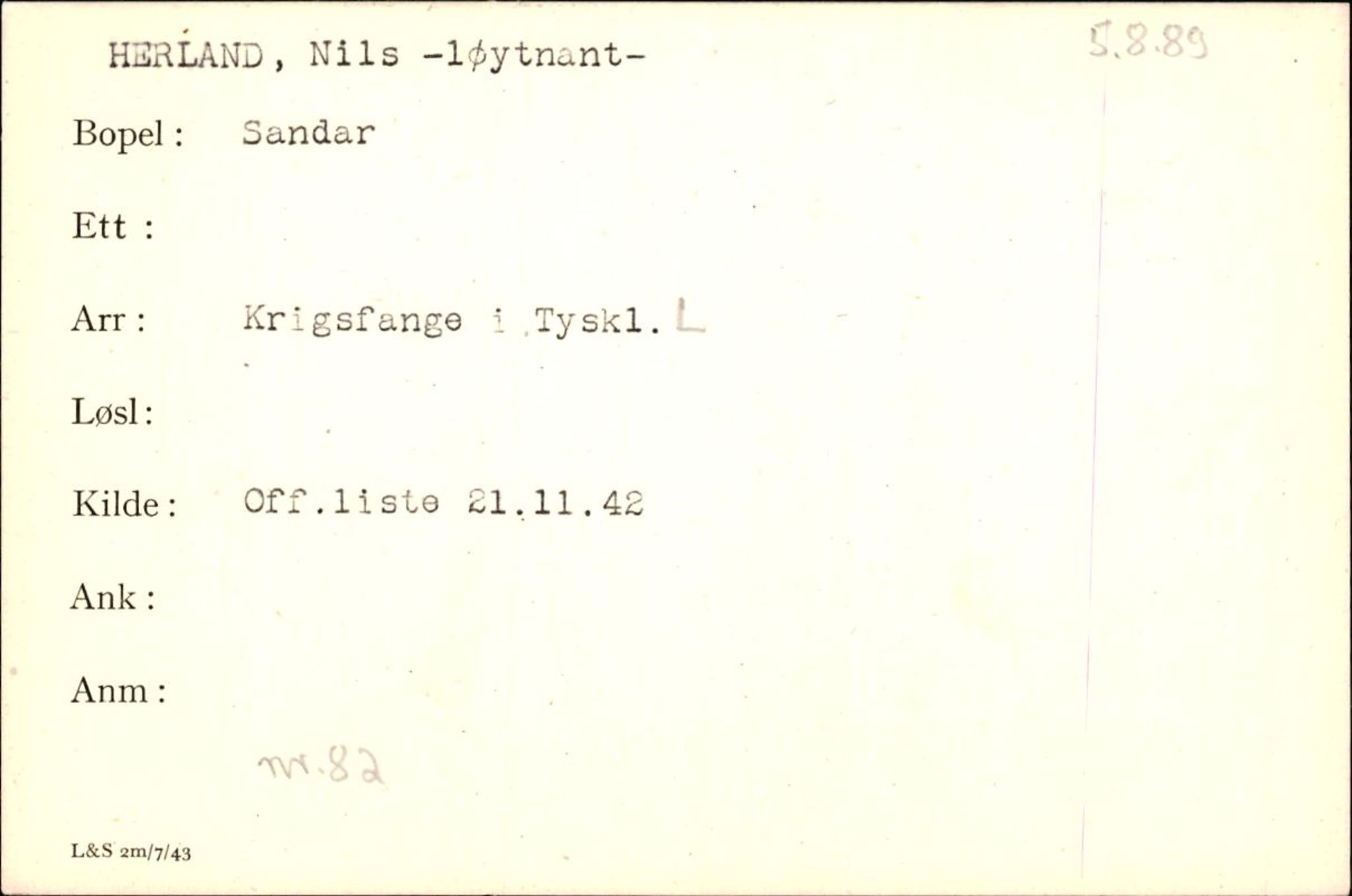 Forsvaret, Forsvarets krigshistoriske avdeling, AV/RA-RAFA-2017/Y/Yf/L0200: II-C-11-2102  -  Norske krigsfanger i Tyskland, 1940-1945, p. 427