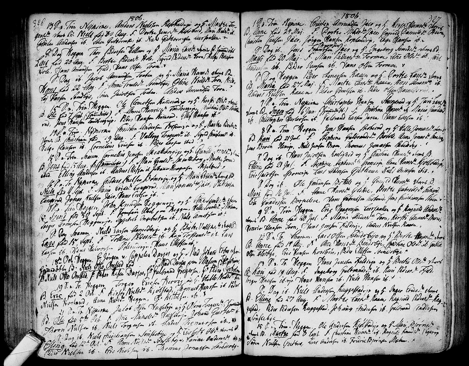 Modum kirkebøker, AV/SAKO-A-234/F/Fa/L0003: Parish register (official) no. 3, 1783-1819, p. 326-327