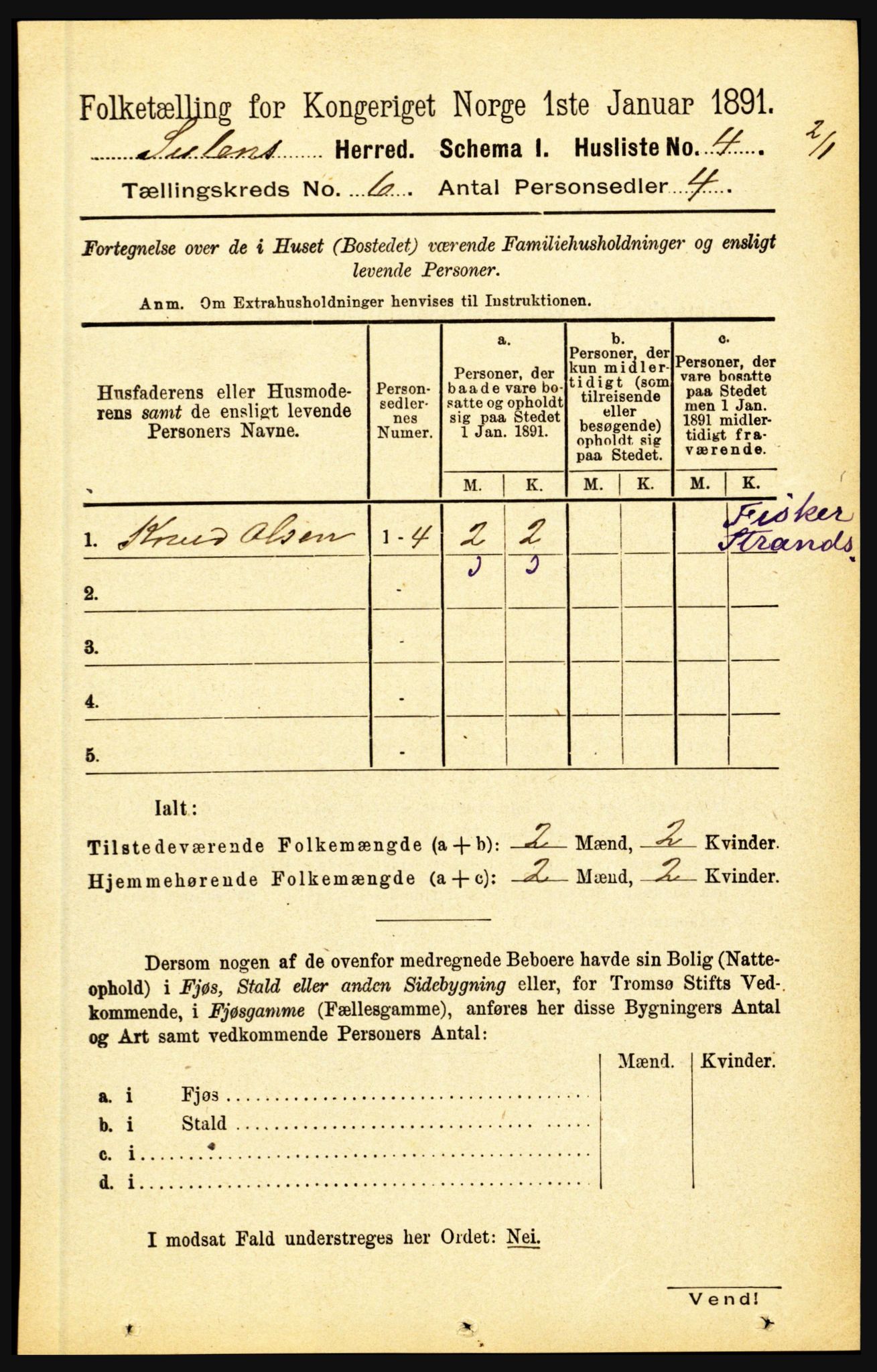 RA, 1891 census for 1412 Solund, 1891, p. 1956