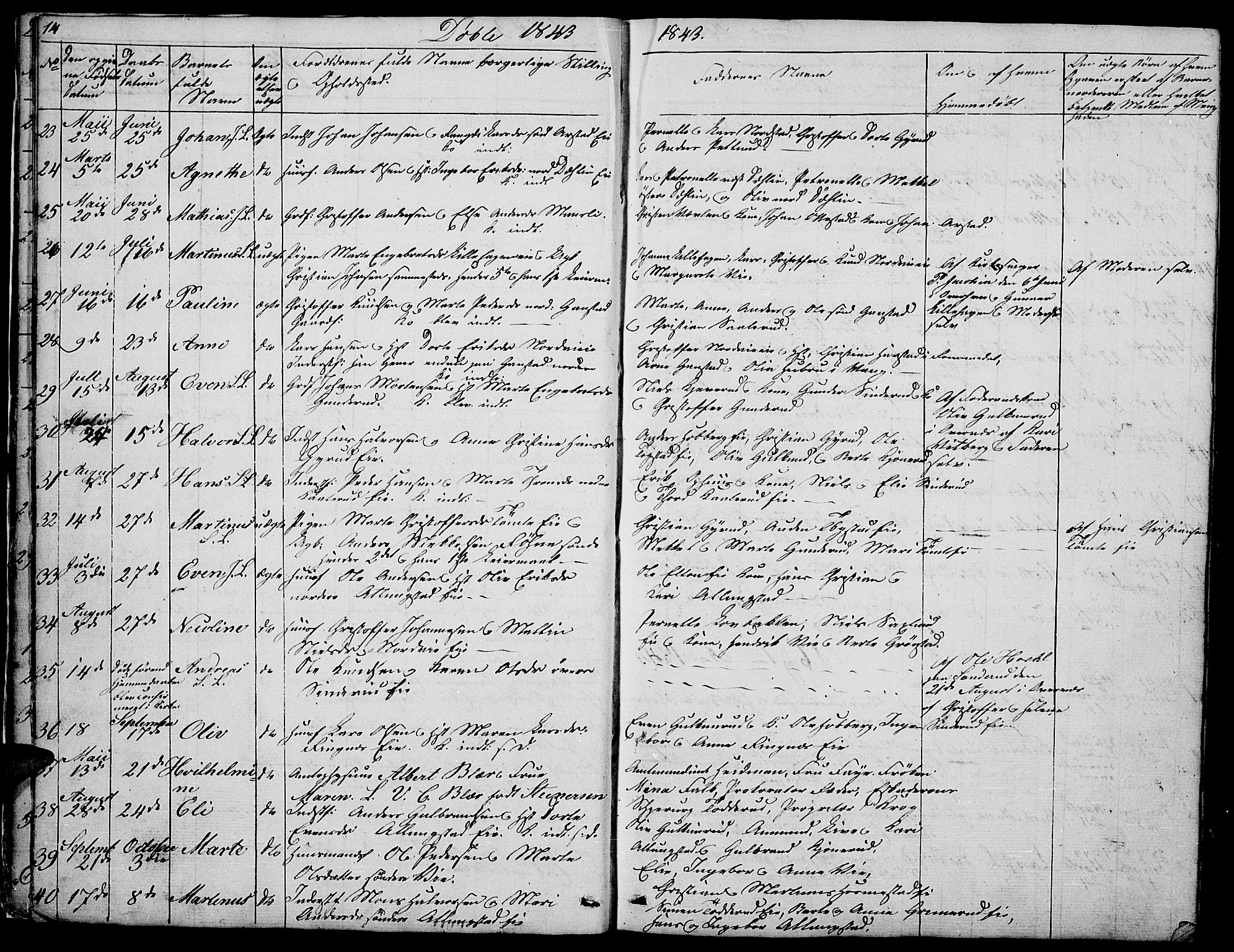 Stange prestekontor, AV/SAH-PREST-002/L/L0002: Parish register (copy) no. 2, 1838-1879, p. 14