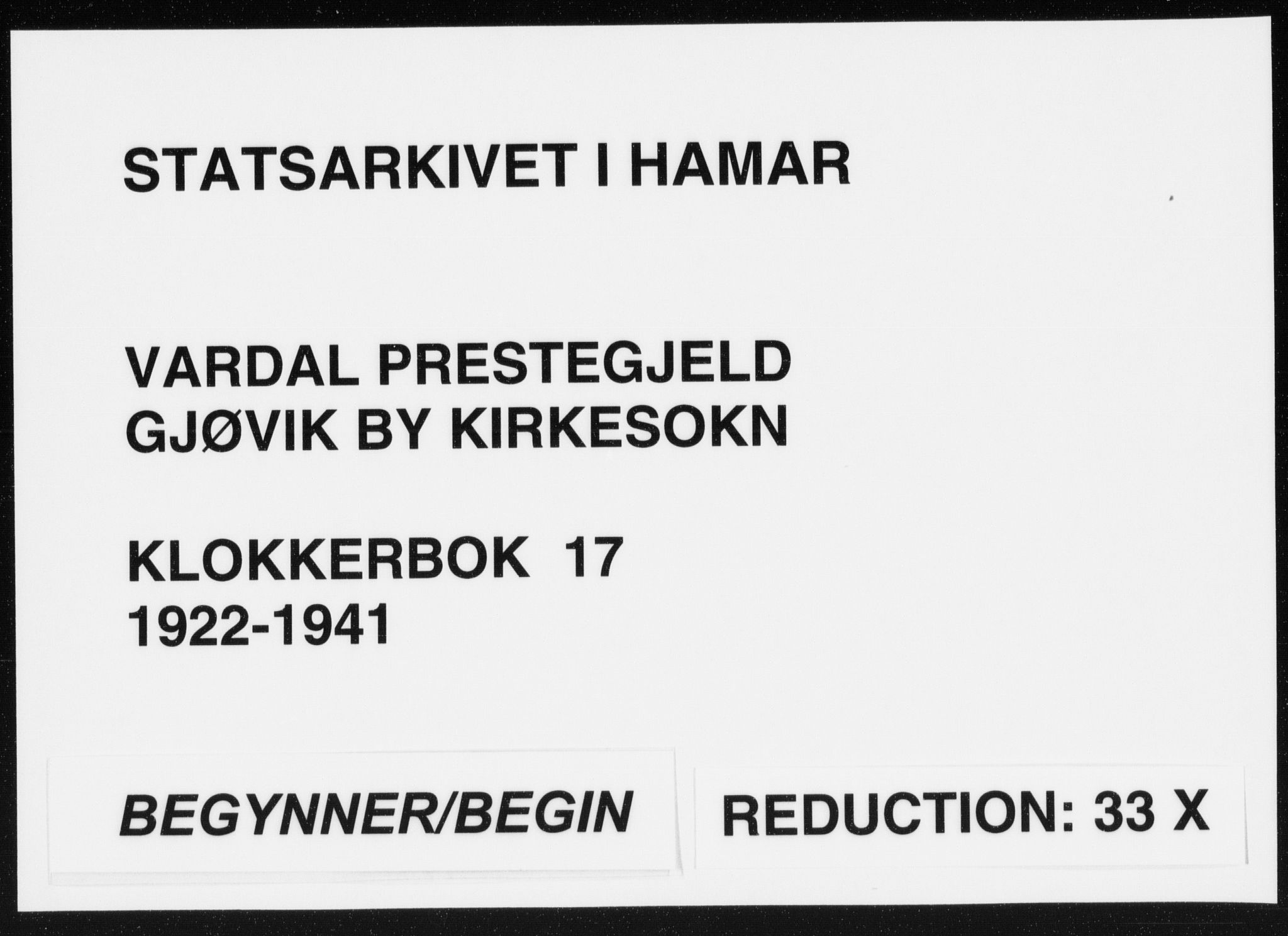 Vardal prestekontor, SAH/PREST-100/H/Ha/Hab/L0017: Parish register (copy) no. 17, 1922-1941