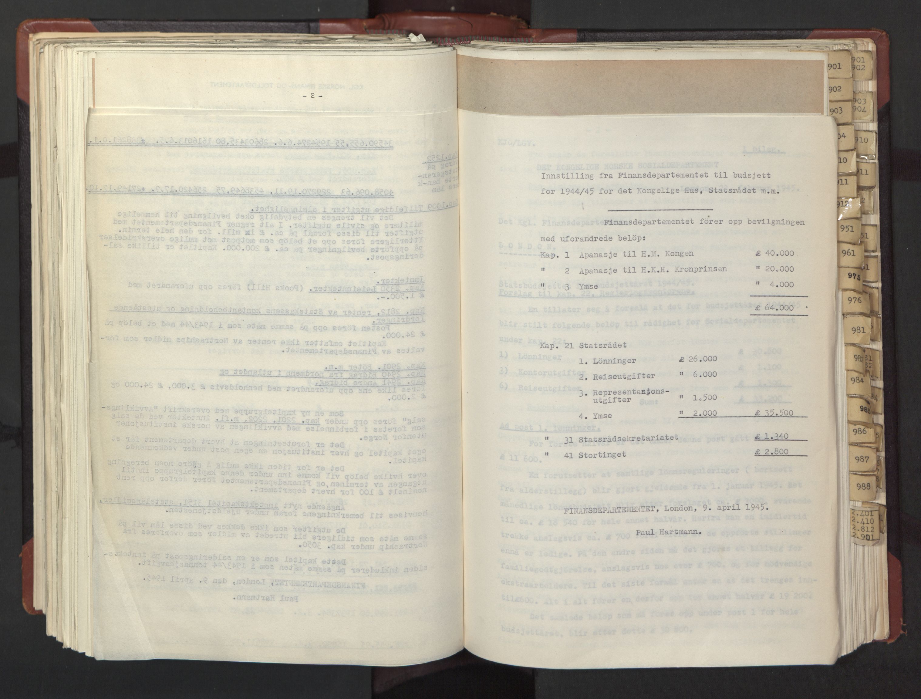 Statsrådssekretariatet, AV/RA-S-1001/A/Ac/L0126: Kgl. res. 12/1-25/5, 1945, p. 396