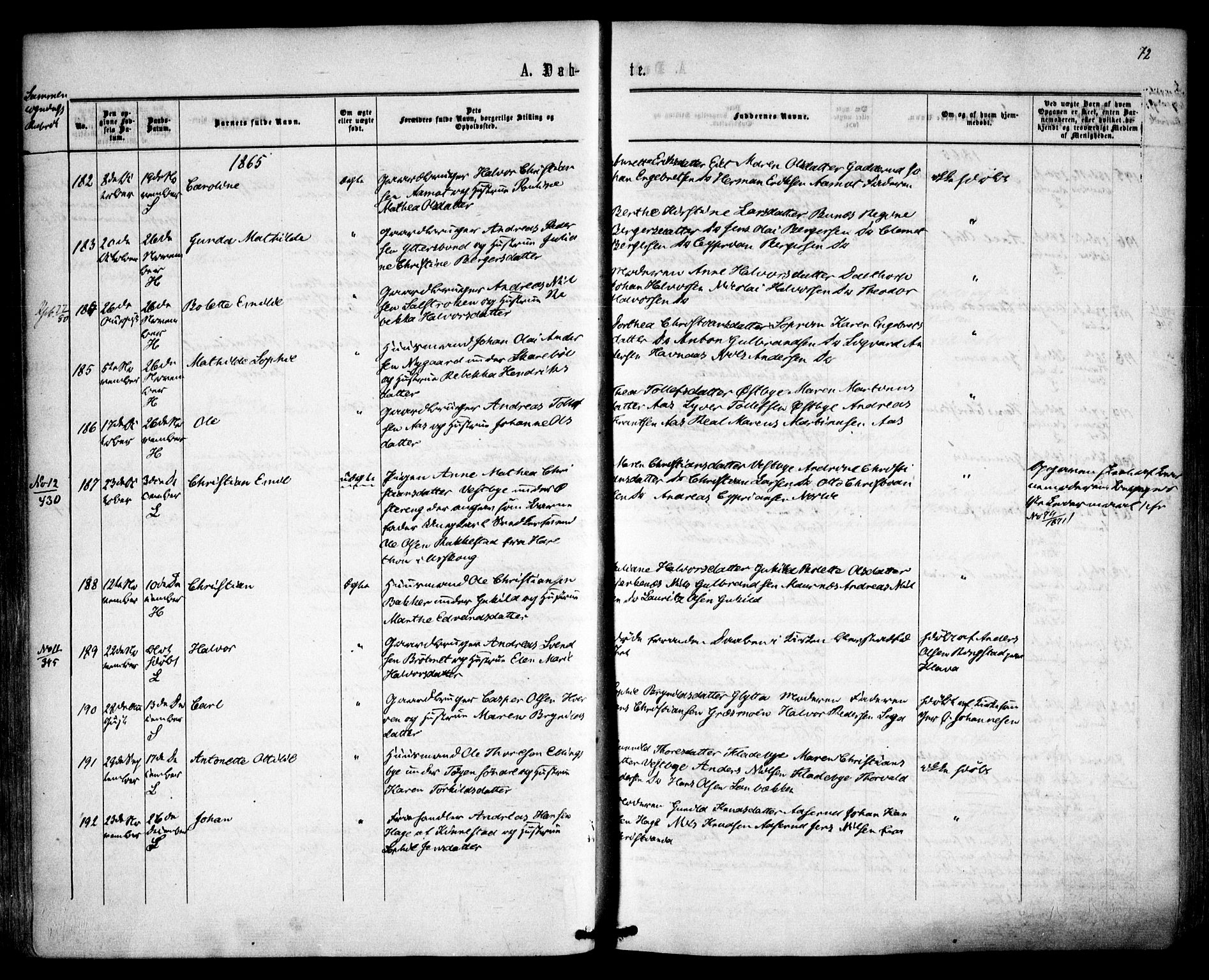 Høland prestekontor Kirkebøker, AV/SAO-A-10346a/F/Fa/L0011: Parish register (official) no. I 11, 1862-1869, p. 72