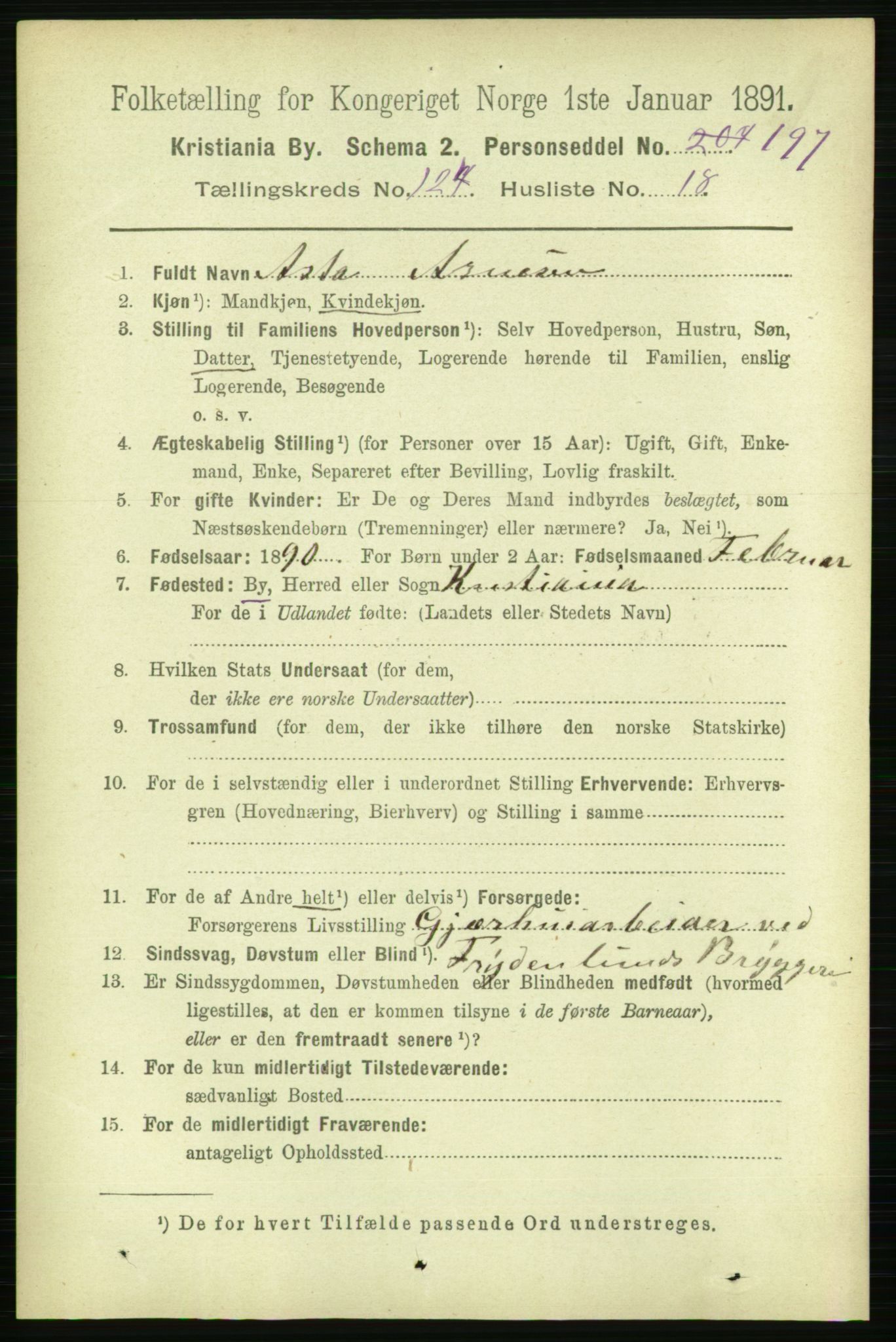 RA, 1891 census for 0301 Kristiania, 1891, p. 65778