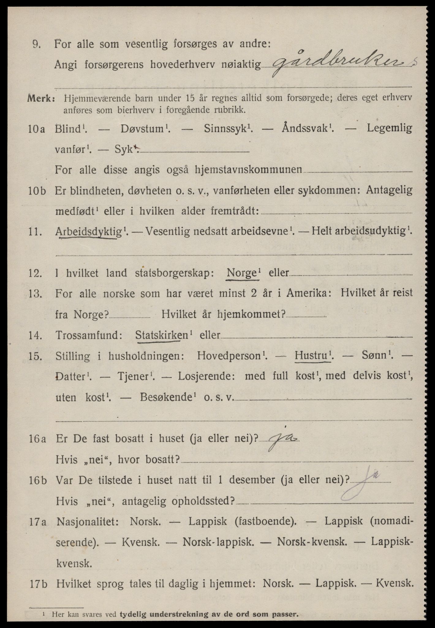 SAT, 1920 census for Oppdal, 1920, p. 2650