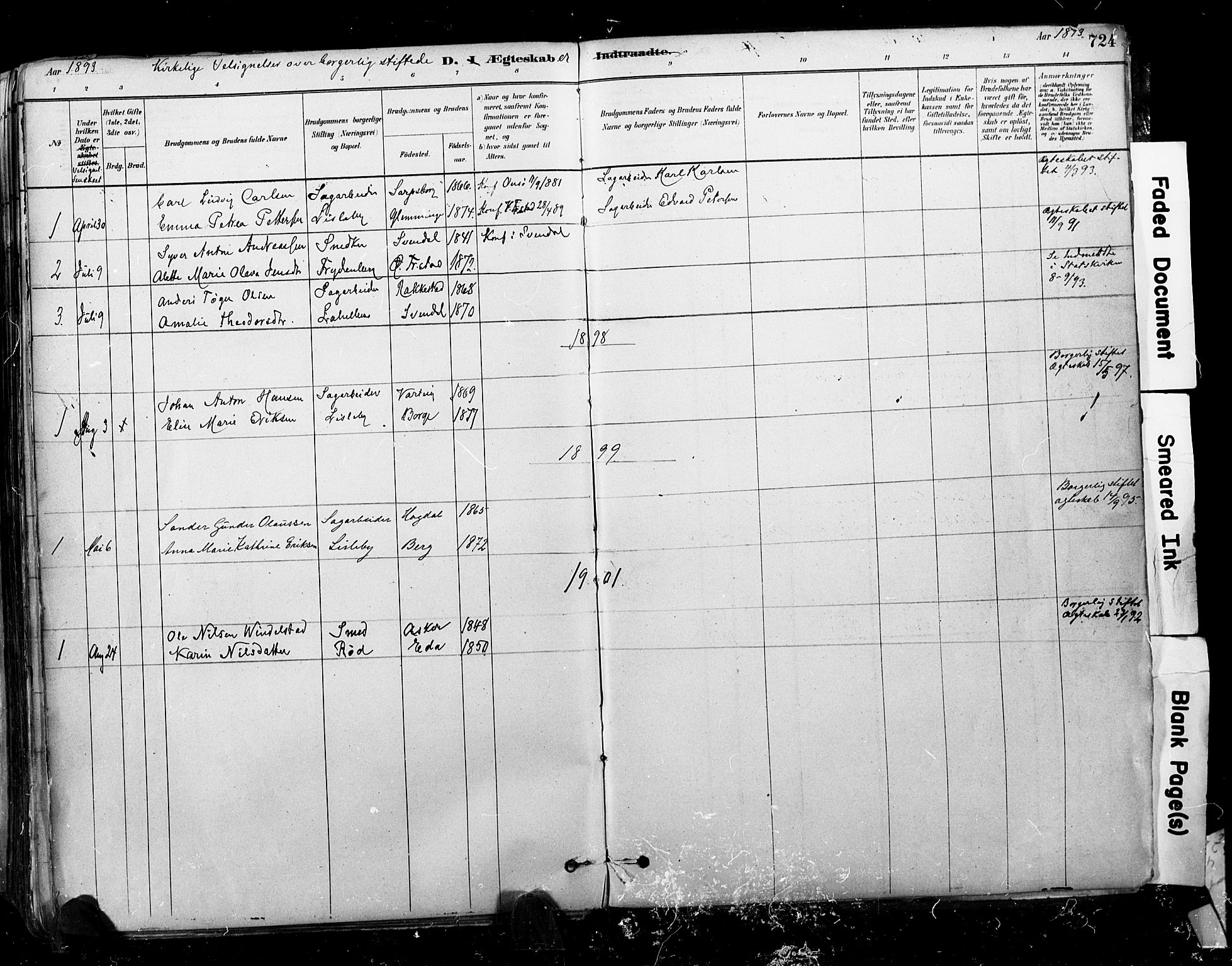 Glemmen prestekontor Kirkebøker, SAO/A-10908/F/Fa/L0011: Parish register (official) no. 11, 1878-1917, p. 724