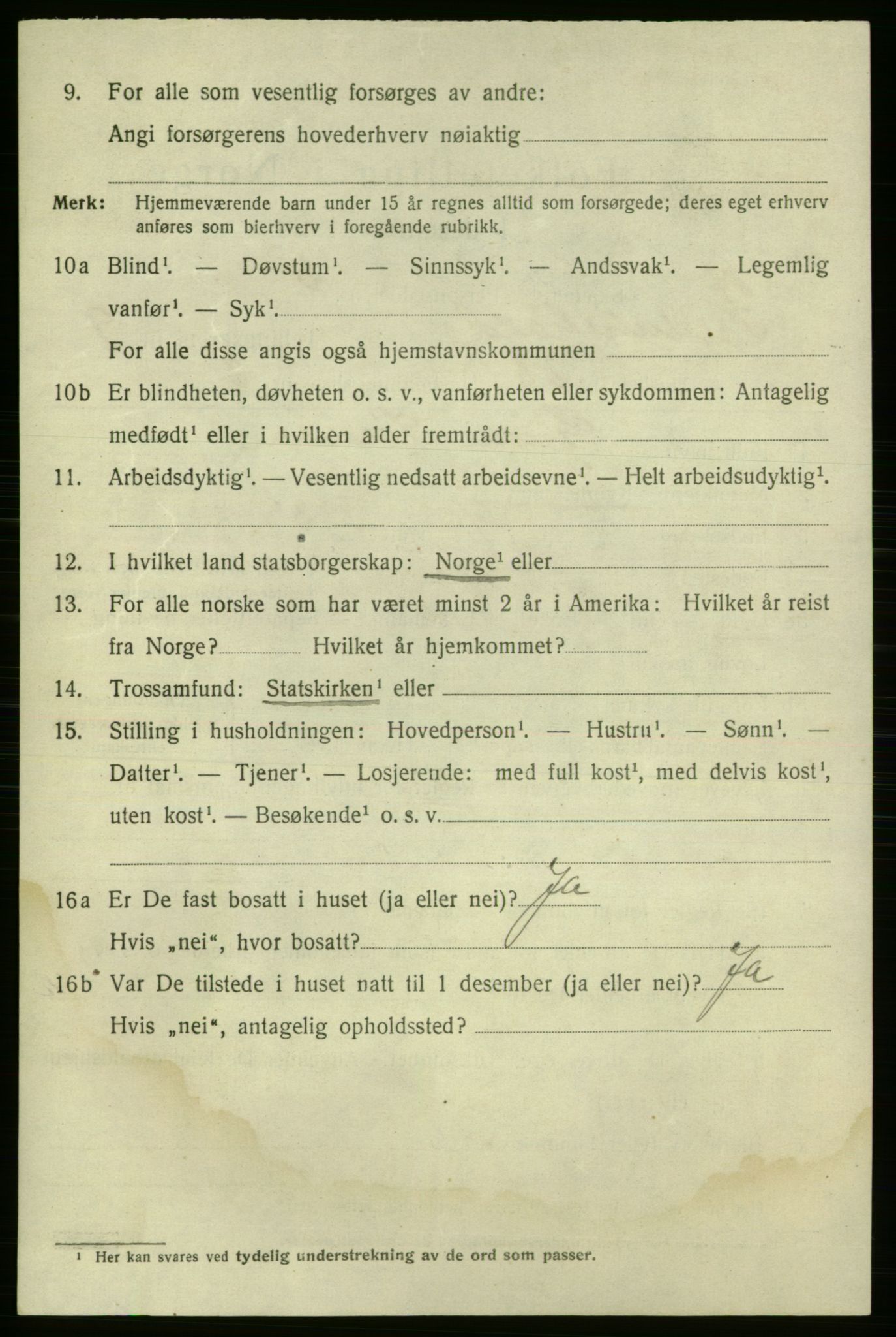 SAO, 1920 census for Fredrikshald, 1920, p. 16464