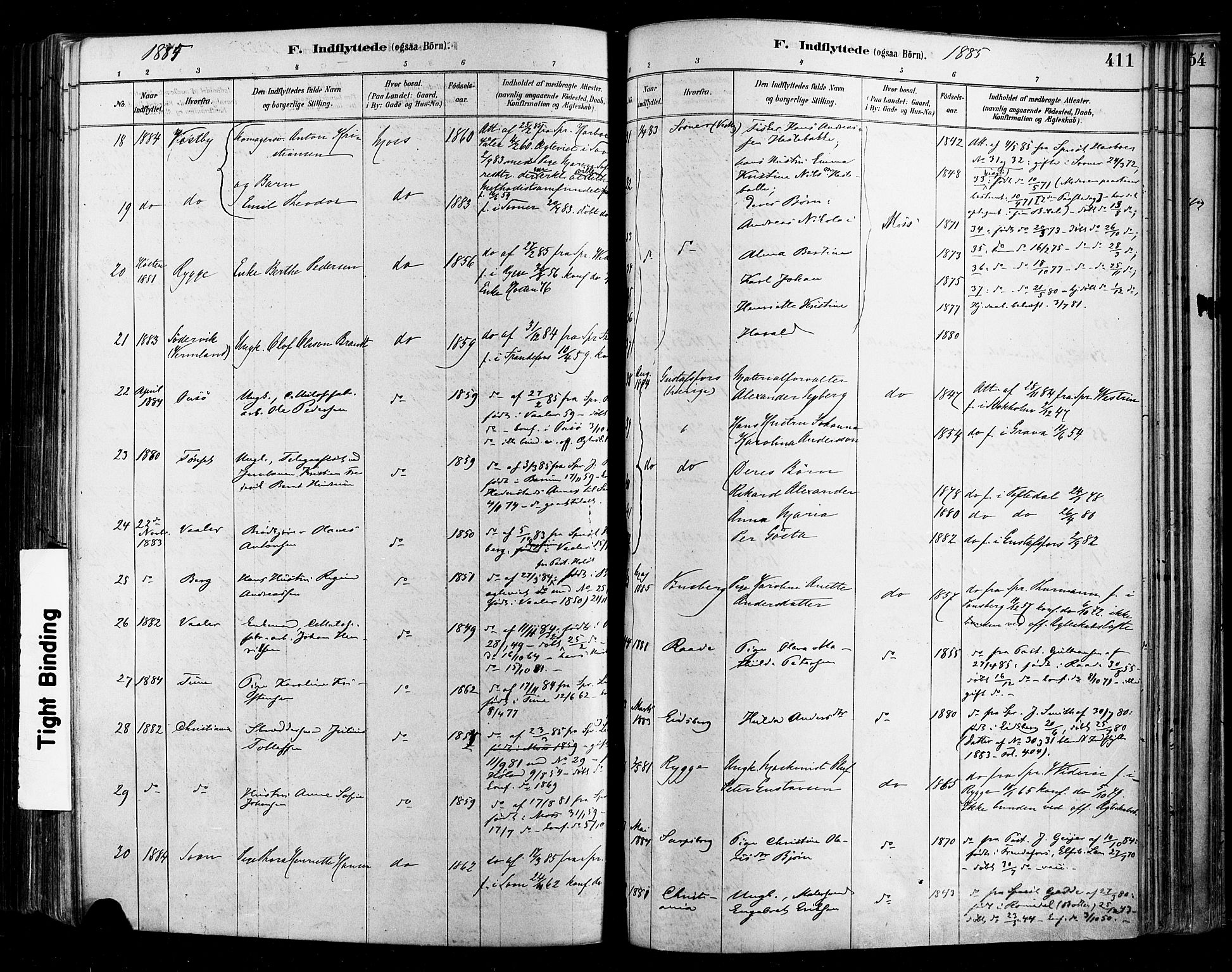 Moss prestekontor Kirkebøker, AV/SAO-A-2003/F/Fb/L0001: Parish register (official) no. II 1, 1878-1886, p. 411