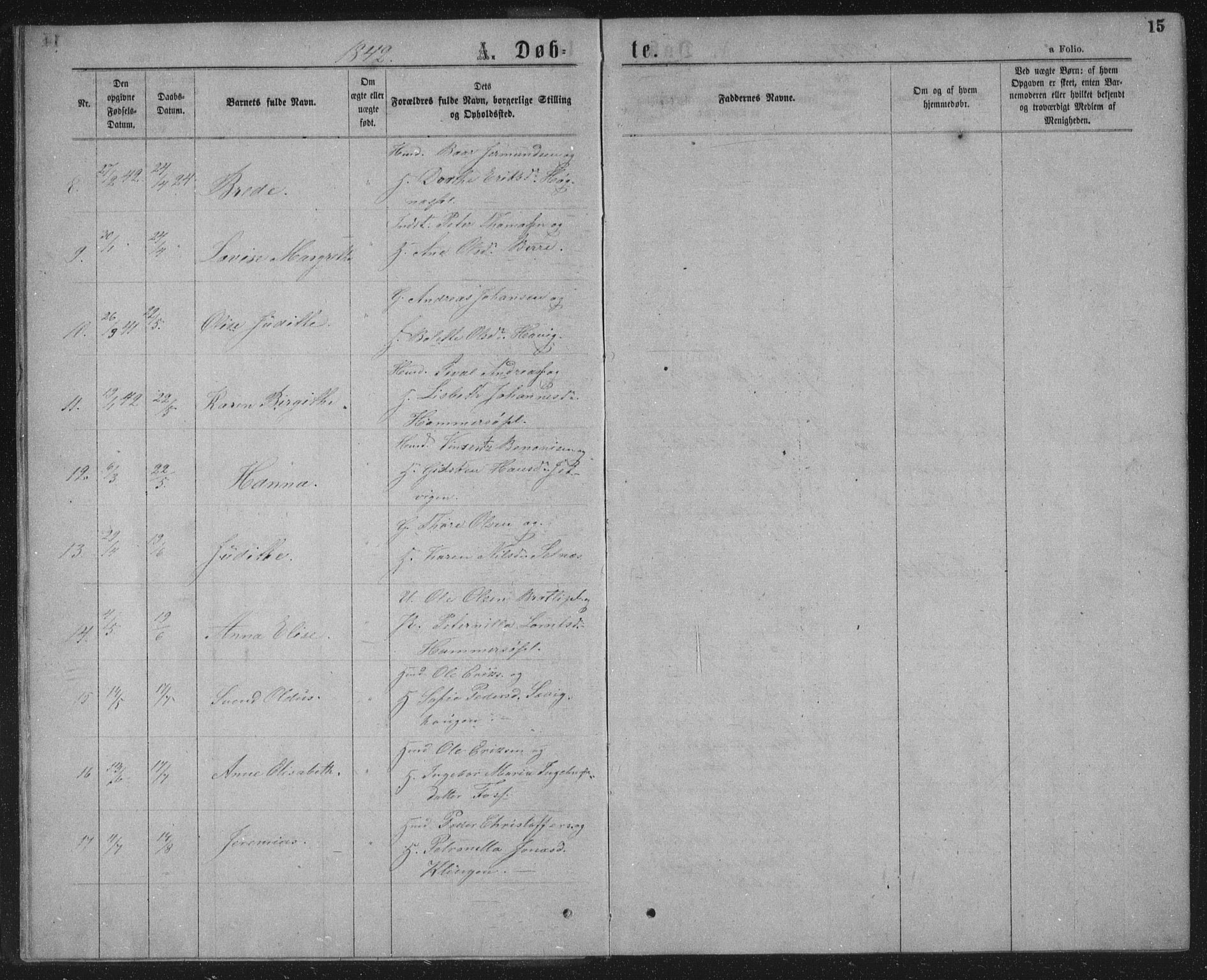 Ministerialprotokoller, klokkerbøker og fødselsregistre - Nord-Trøndelag, SAT/A-1458/768/L0566: Parish register (official) no. 768A01, 1836-1865, p. 15