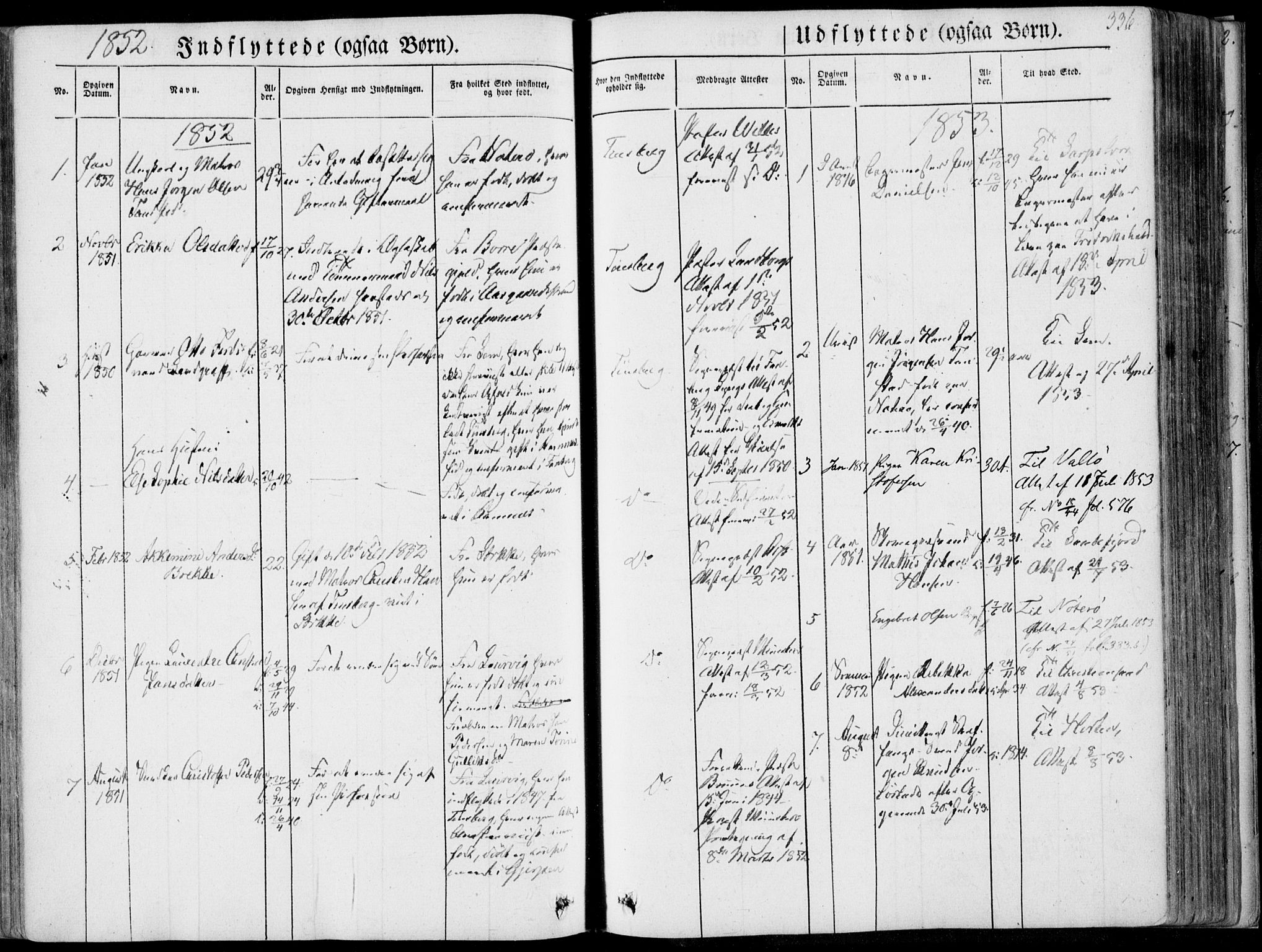 Tønsberg kirkebøker, AV/SAKO-A-330/F/Fa/L0007: Parish register (official) no. I 7, 1845-1854, p. 336