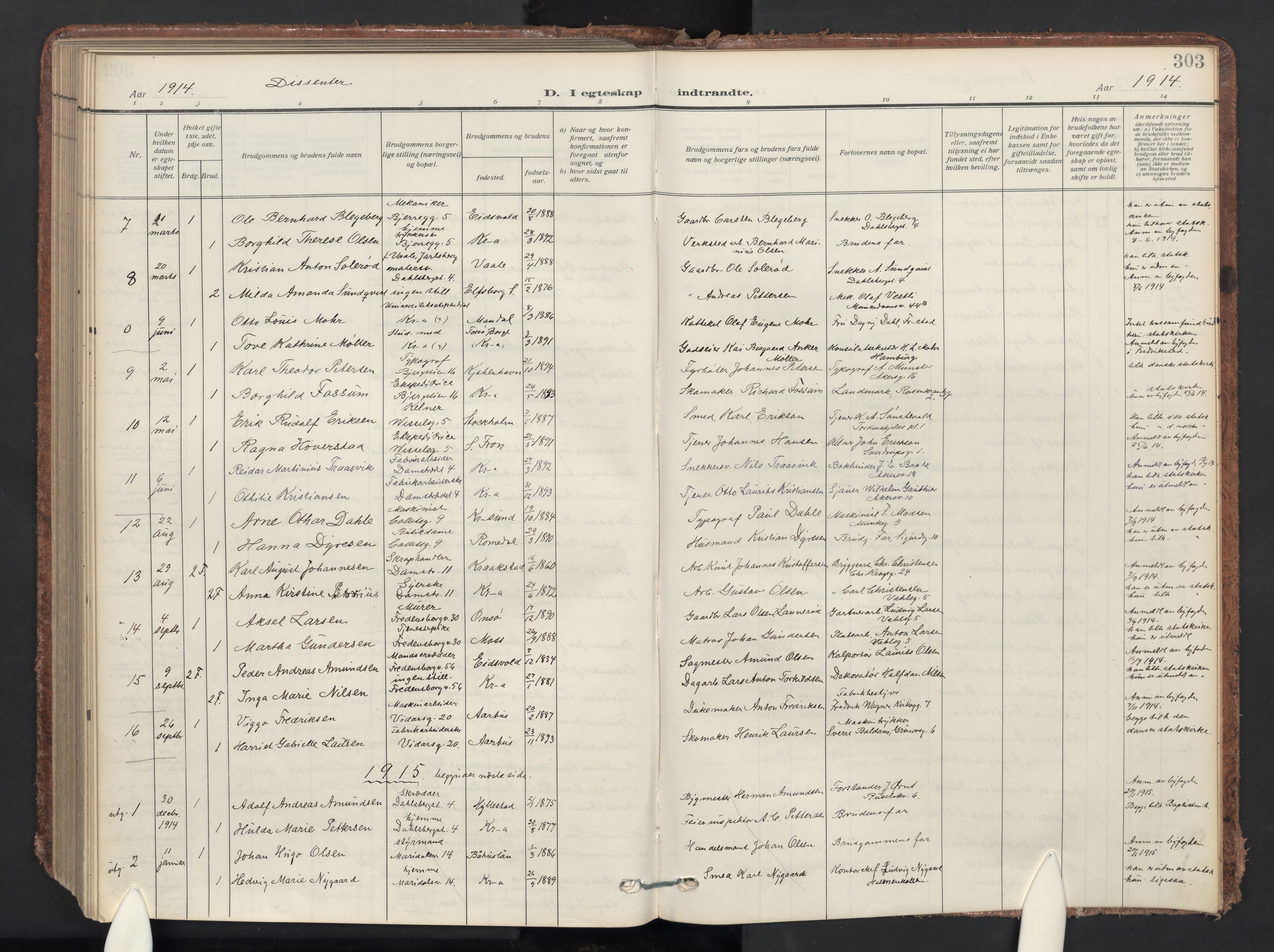 Gamle Aker prestekontor Kirkebøker, SAO/A-10617a/F/L0015: Parish register (official) no. 15, 1911-1924, p. 303