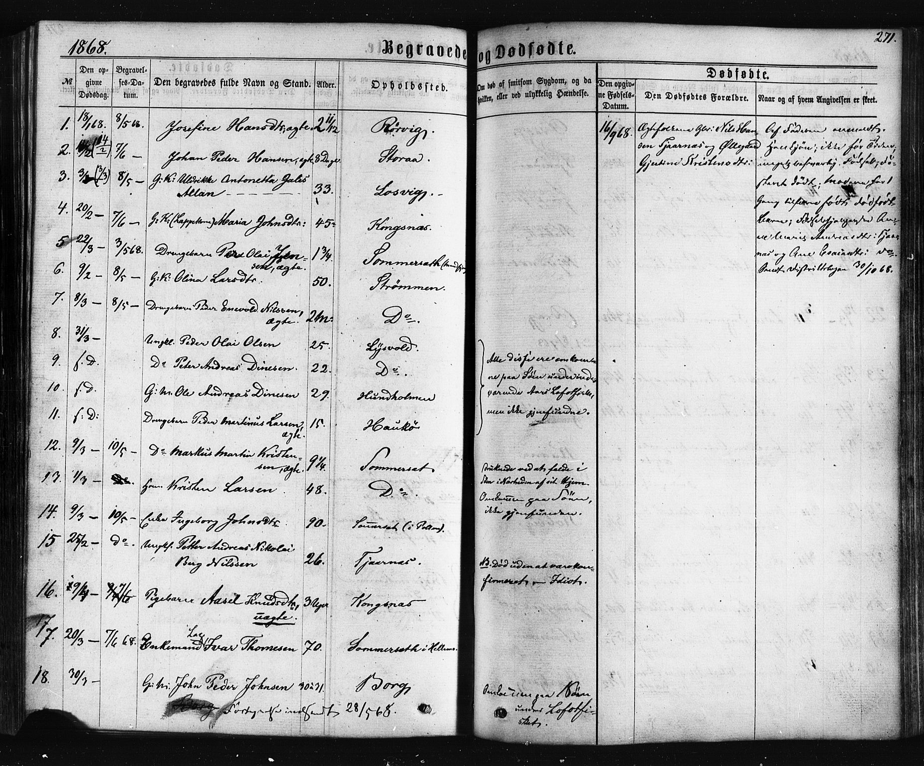 Ministerialprotokoller, klokkerbøker og fødselsregistre - Nordland, AV/SAT-A-1459/861/L0867: Parish register (official) no. 861A02, 1864-1878, p. 271