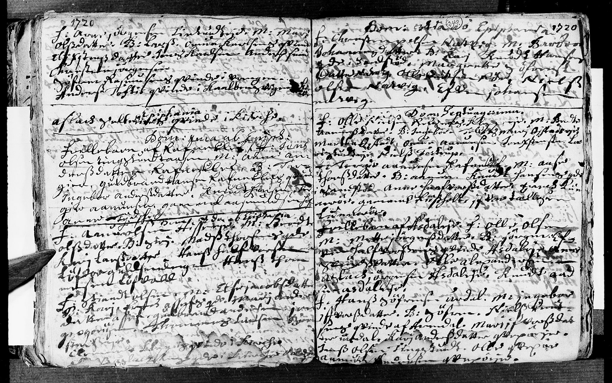 Øyestad sokneprestkontor, AV/SAK-1111-0049/F/Fa/L0002: Parish register (official) no. A 2, 1692-1722, p. 249