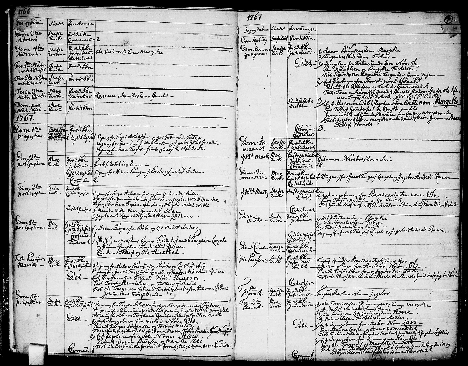 Mo kirkebøker, AV/SAKO-A-286/F/Fa/L0002: Parish register (official) no. I 2, 1766-1799, p. 8-9