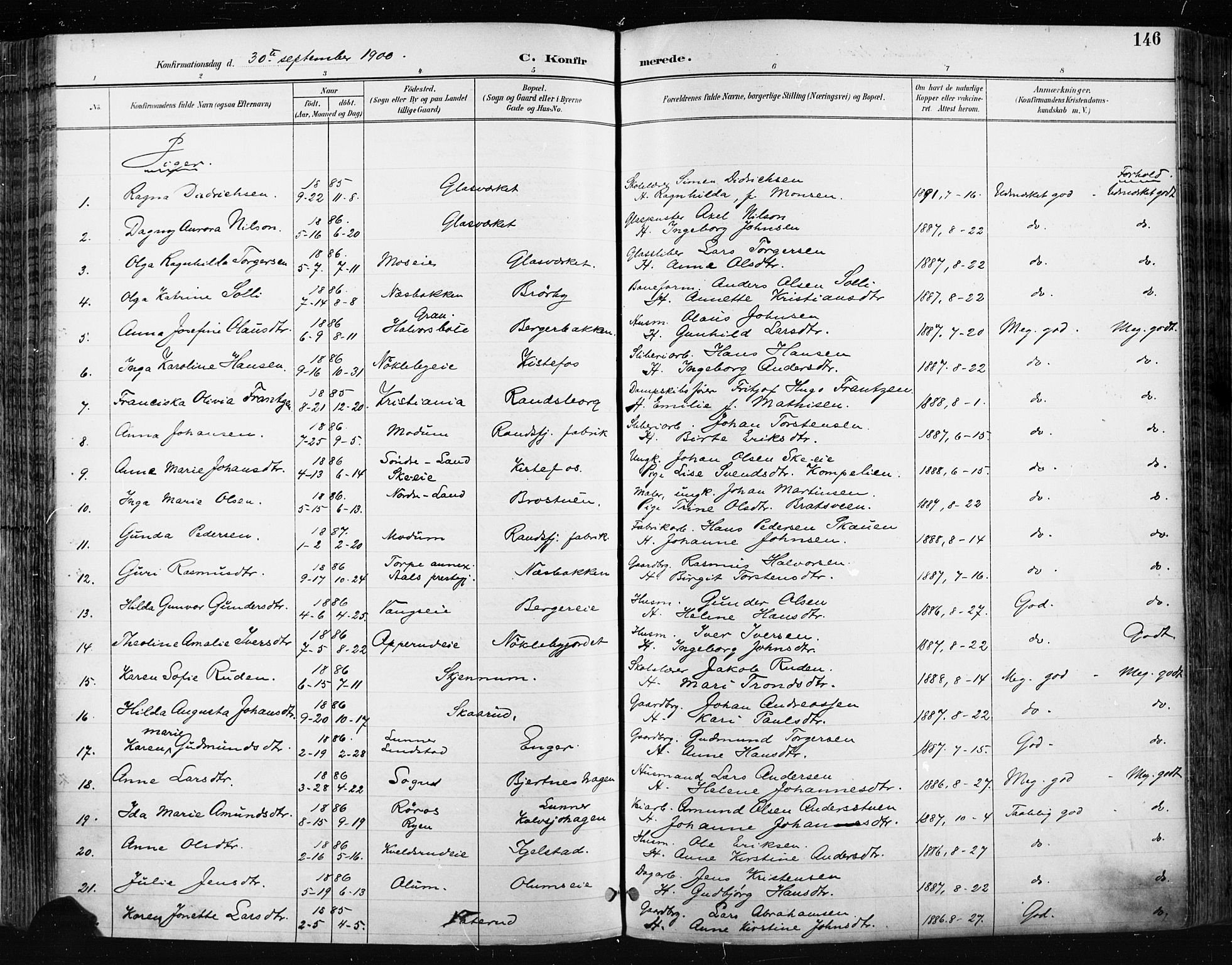 Jevnaker prestekontor, SAH/PREST-116/H/Ha/Haa/L0009: Parish register (official) no. 9, 1891-1901, p. 146