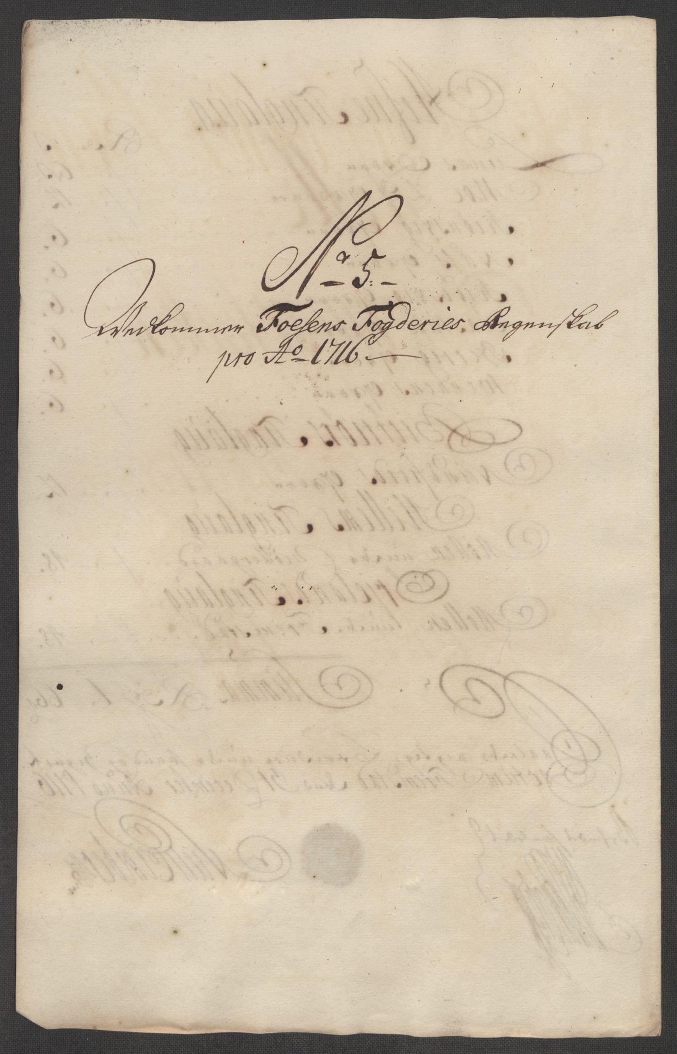 Rentekammeret inntil 1814, Reviderte regnskaper, Fogderegnskap, RA/EA-4092/R57/L3864: Fogderegnskap Fosen, 1716, p. 95