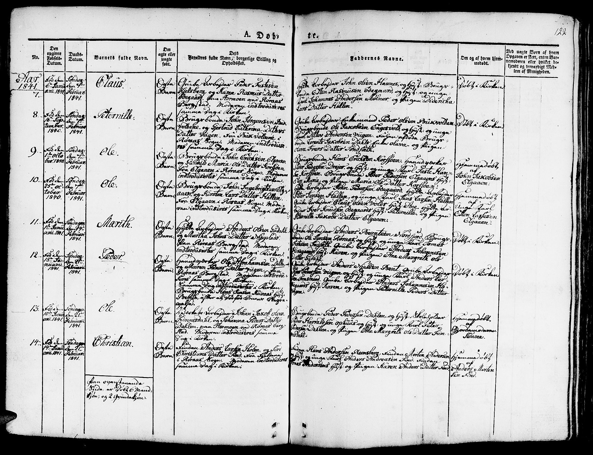 Ministerialprotokoller, klokkerbøker og fødselsregistre - Sør-Trøndelag, SAT/A-1456/681/L0938: Parish register (copy) no. 681C02, 1829-1879, p. 122