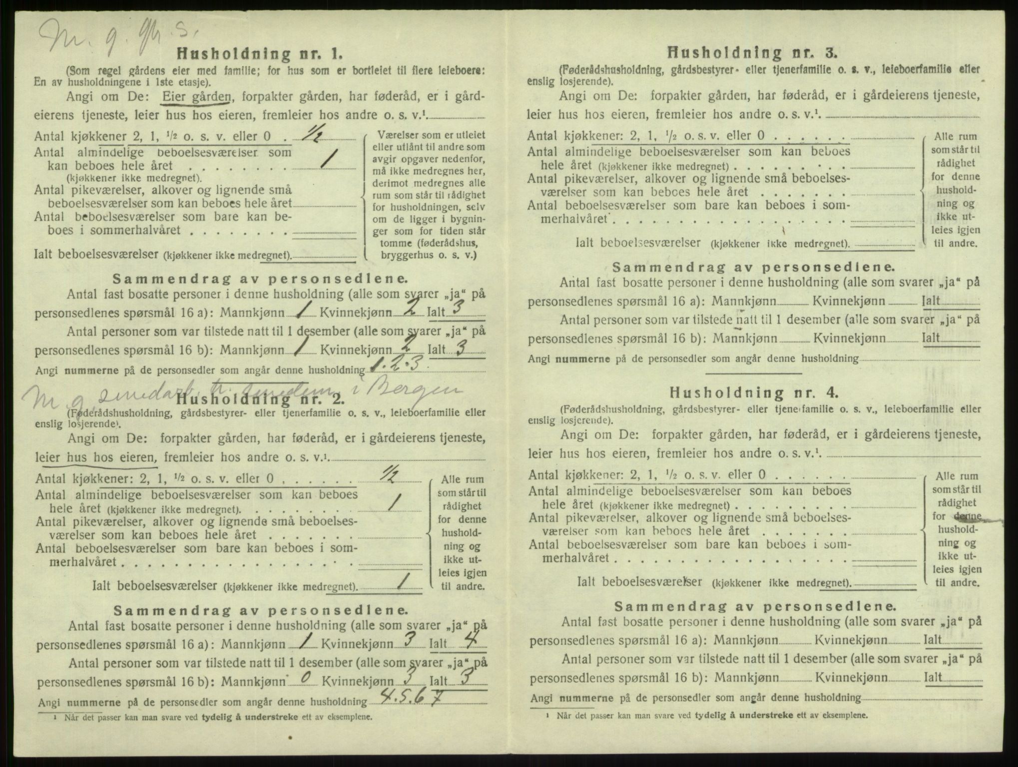 SAB, 1920 census for Lindås, 1920, p. 722