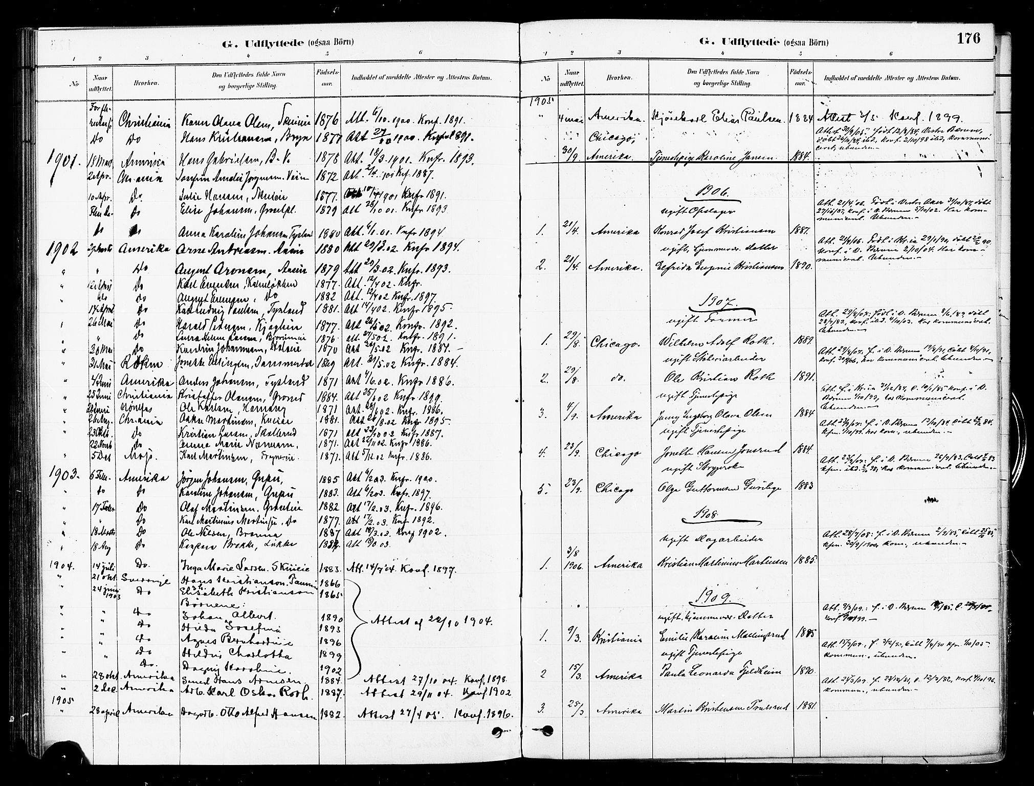 Asker prestekontor Kirkebøker, SAO/A-10256a/F/Fb/L0002: Parish register (official) no. II 2, 1879-1921, p. 176