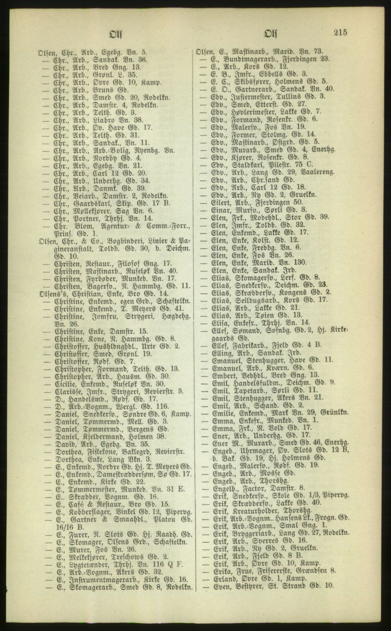 Kristiania/Oslo adressebok, PUBL/-, 1880, p. 215