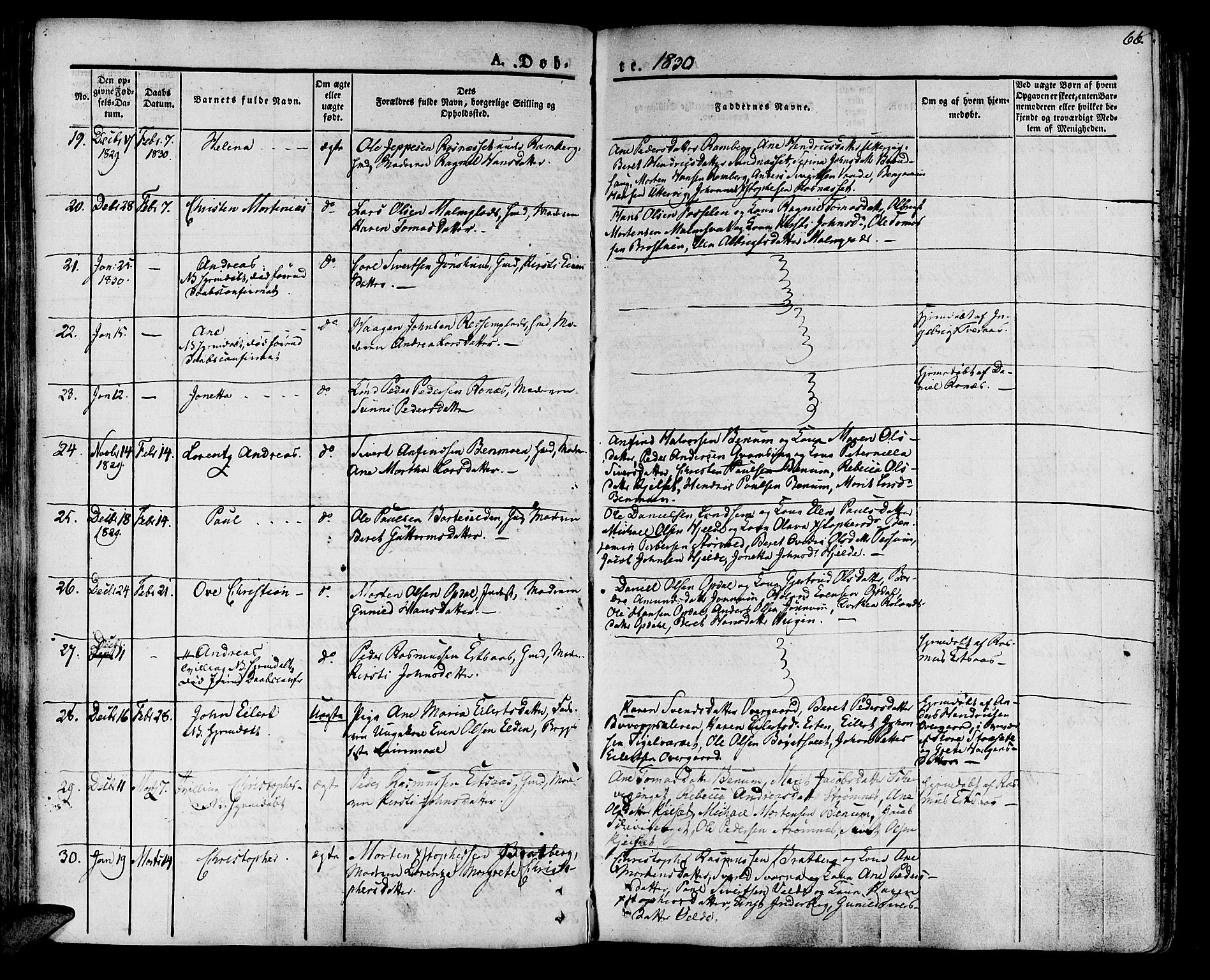 Ministerialprotokoller, klokkerbøker og fødselsregistre - Nord-Trøndelag, SAT/A-1458/741/L0390: Parish register (official) no. 741A04, 1822-1836, p. 66
