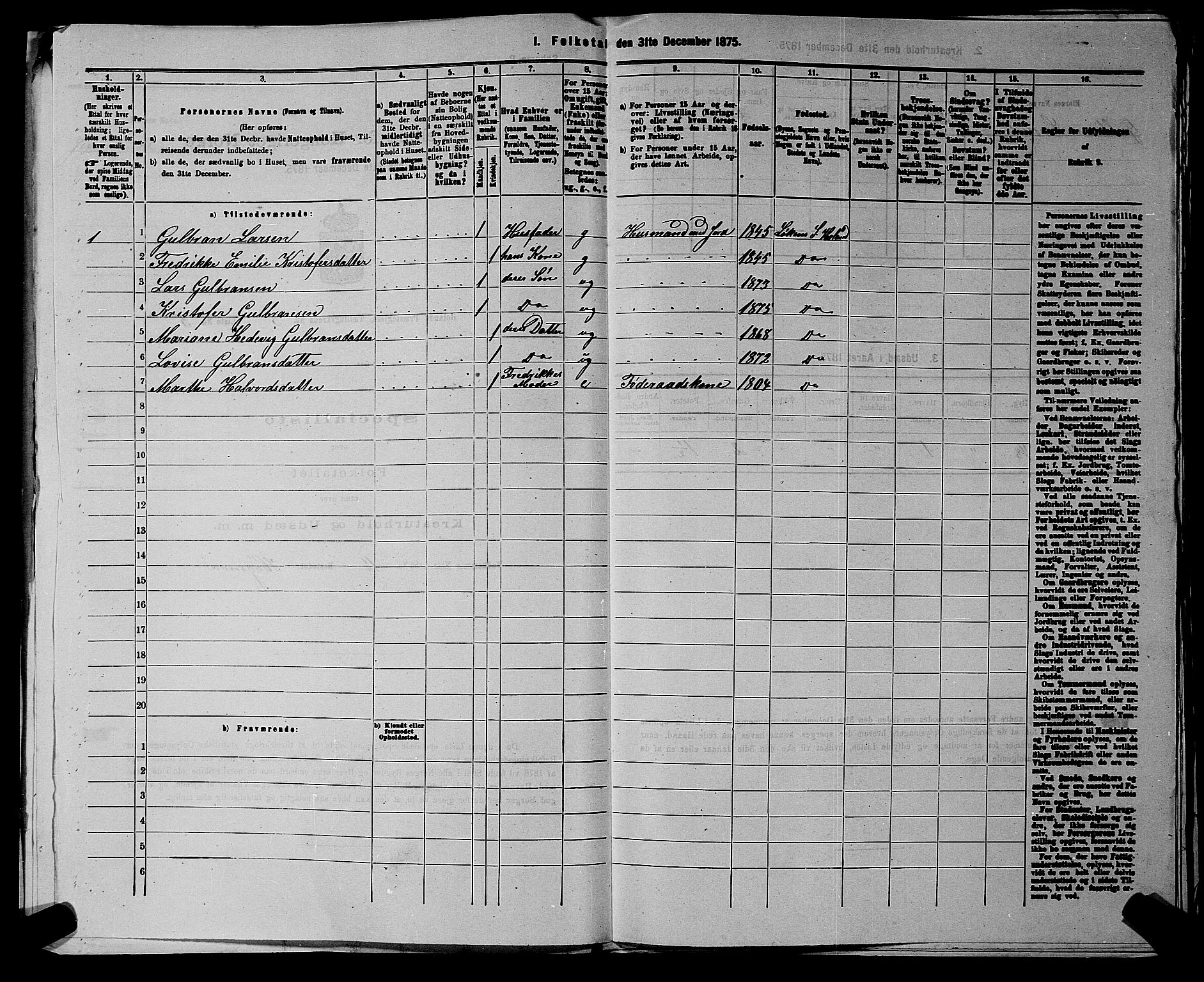 RA, 1875 census for 0221P Høland, 1875, p. 436