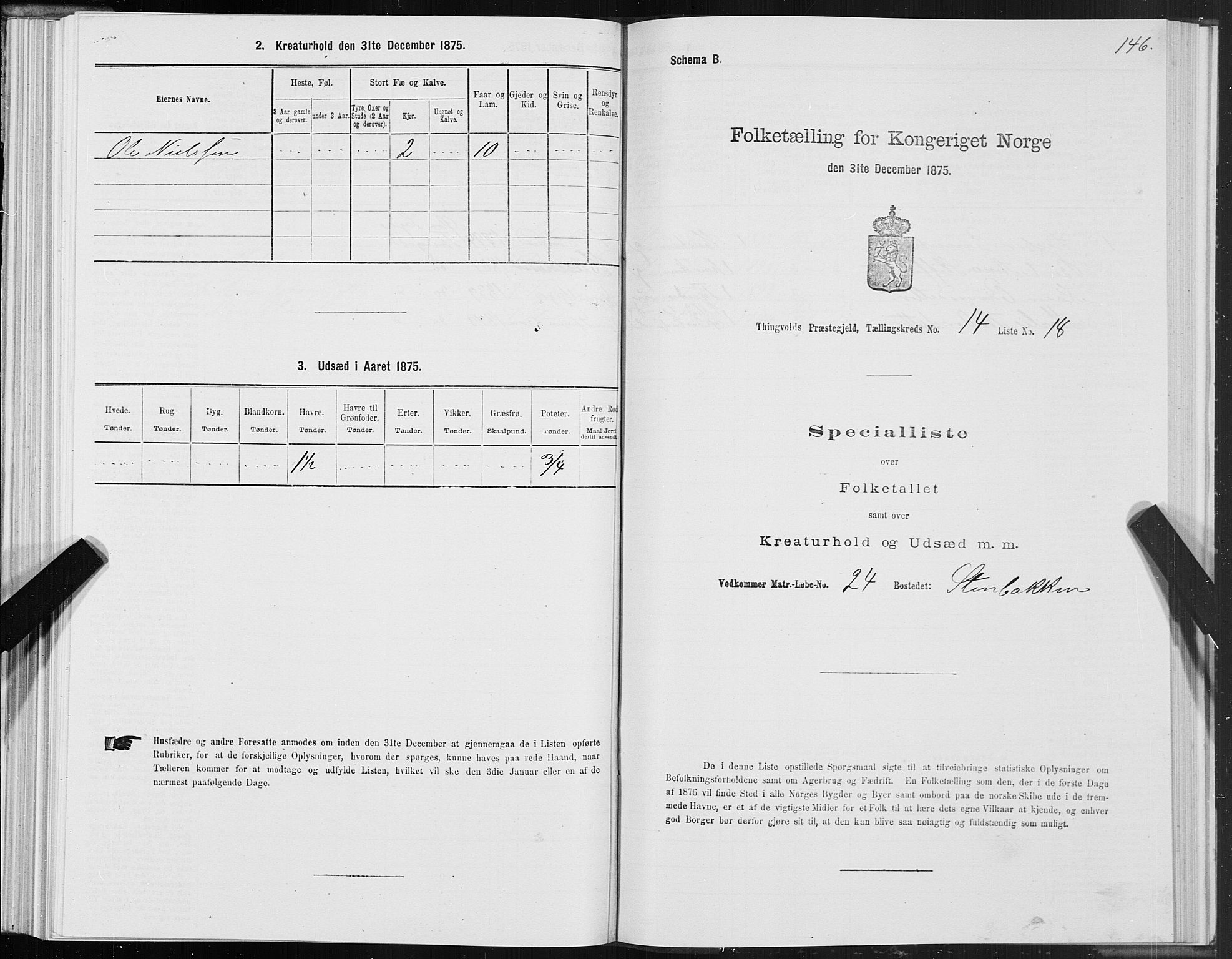 SAT, 1875 census for 1560P Tingvoll, 1875, p. 5146