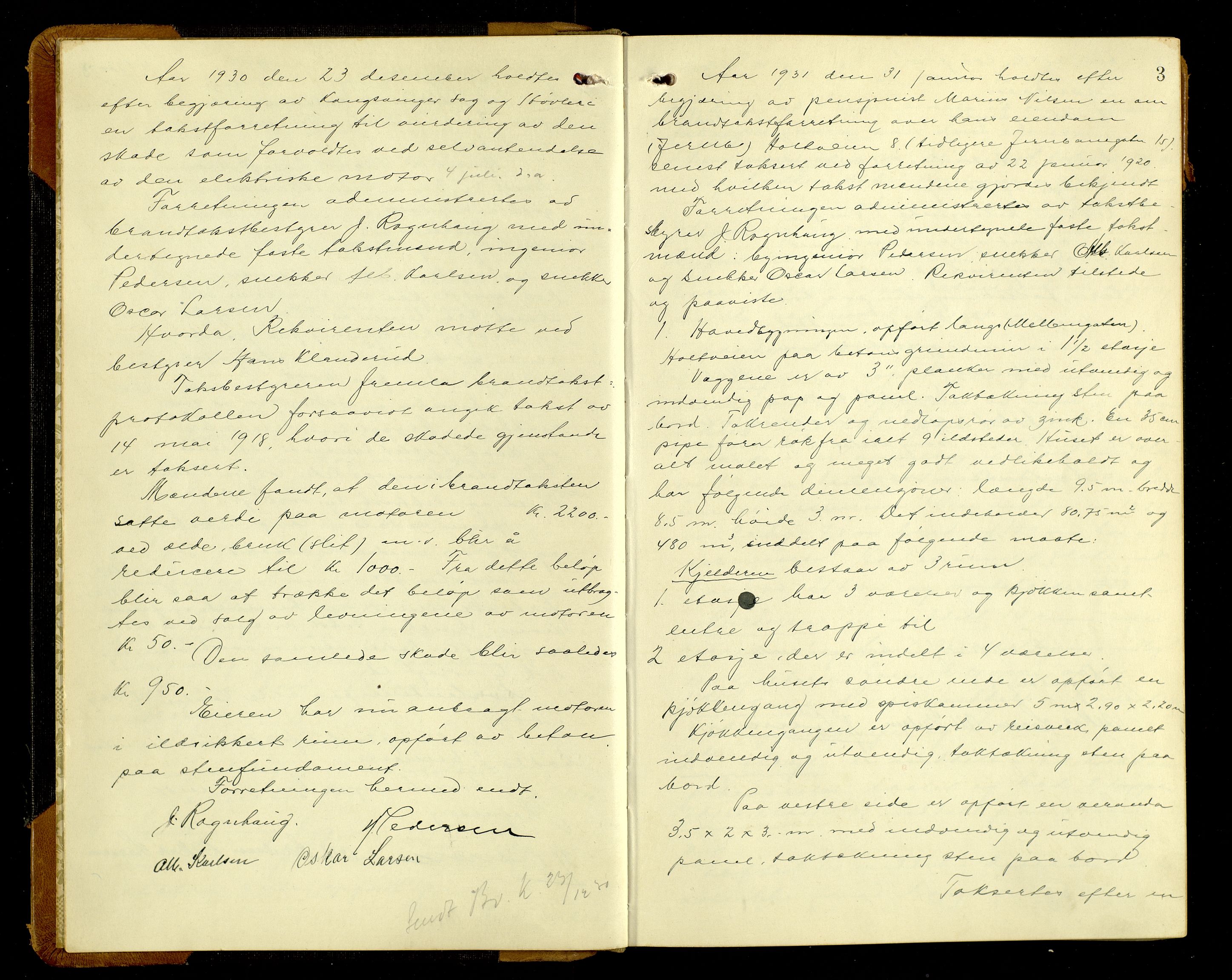 Norges Brannkasse, Kongsvinger, AV/SAH-NBRANK-013/F/L0002: Branntakstprotokoll, 1930-1953, p. 3