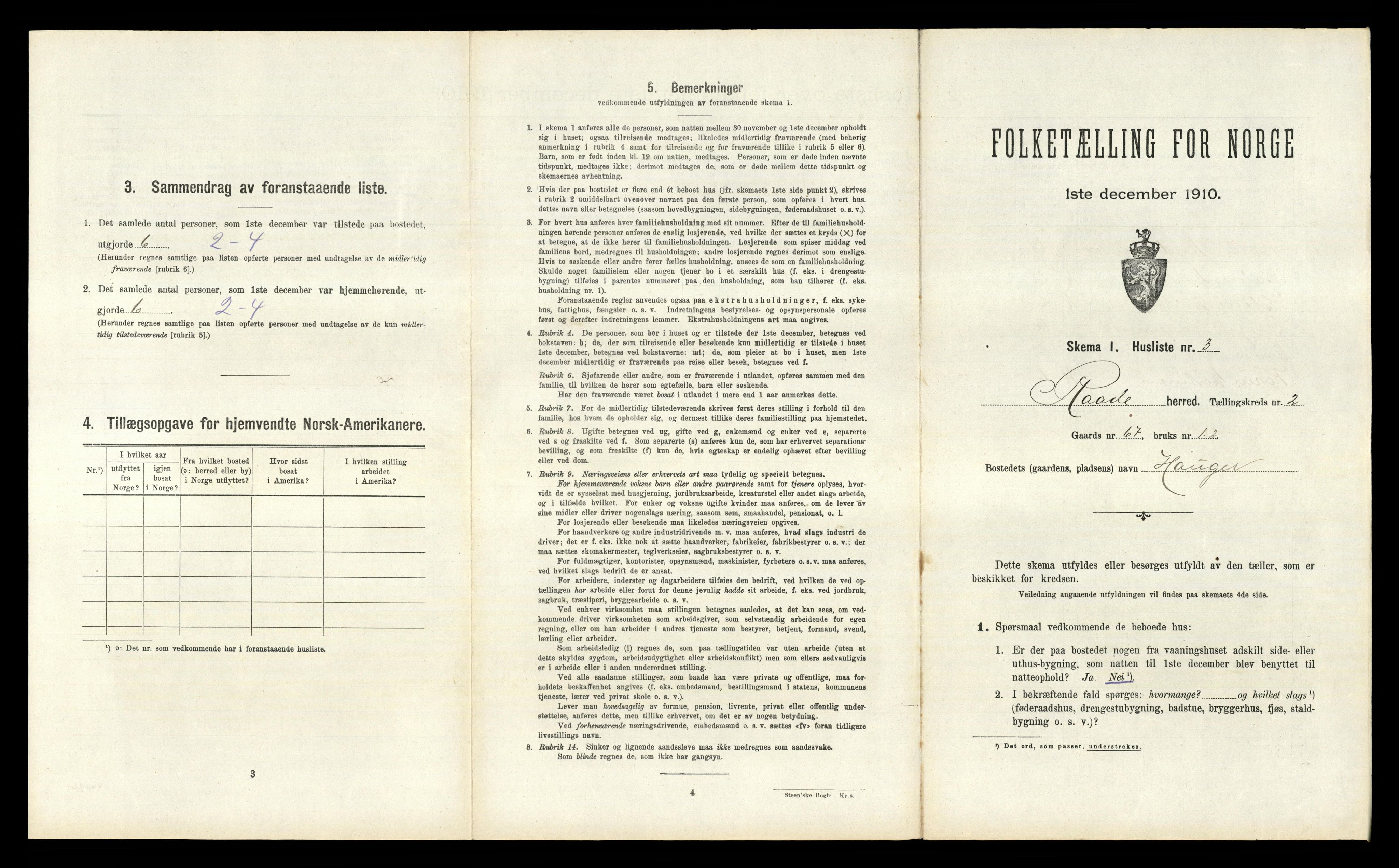 RA, 1910 census for Råde, 1910, p. 240