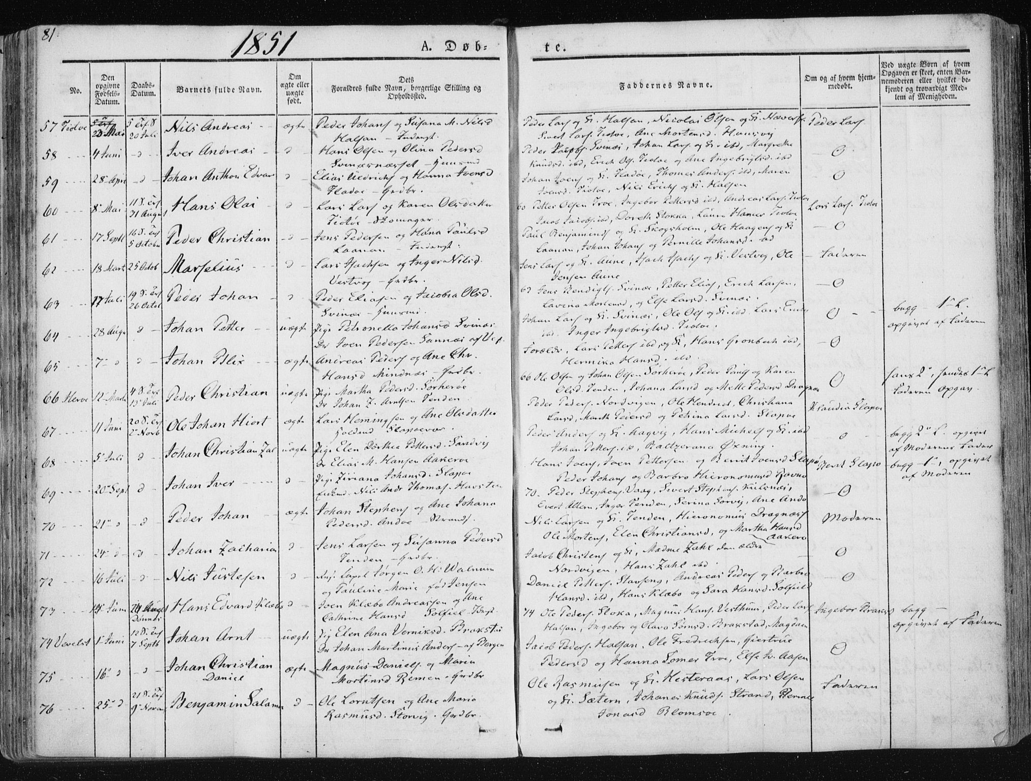 Ministerialprotokoller, klokkerbøker og fødselsregistre - Nordland, AV/SAT-A-1459/830/L0446: Parish register (official) no. 830A10, 1831-1865, p. 81