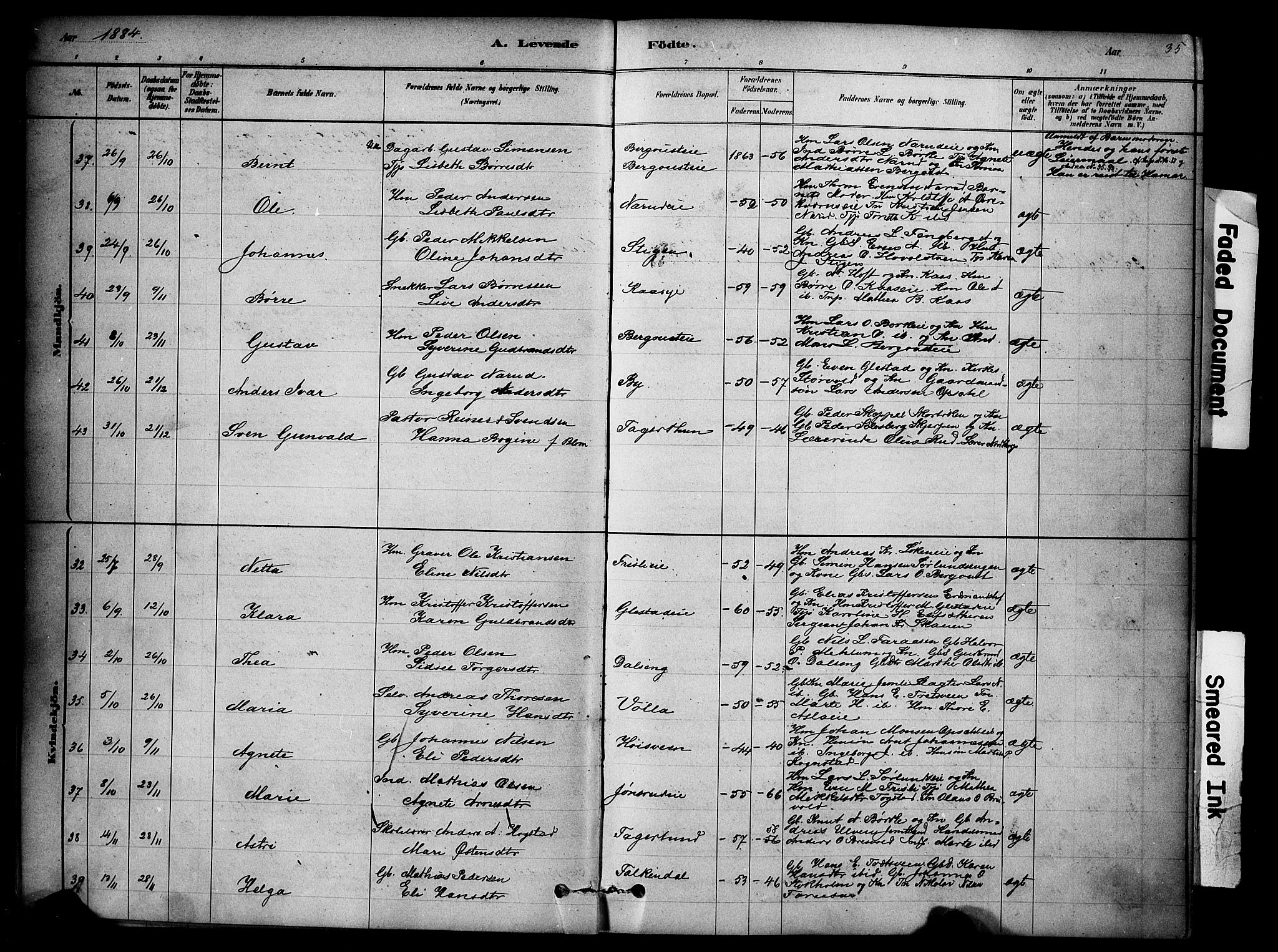 Ringsaker prestekontor, SAH/PREST-014/K/Ka/L0014: Parish register (official) no. 14, 1879-1890, p. 35