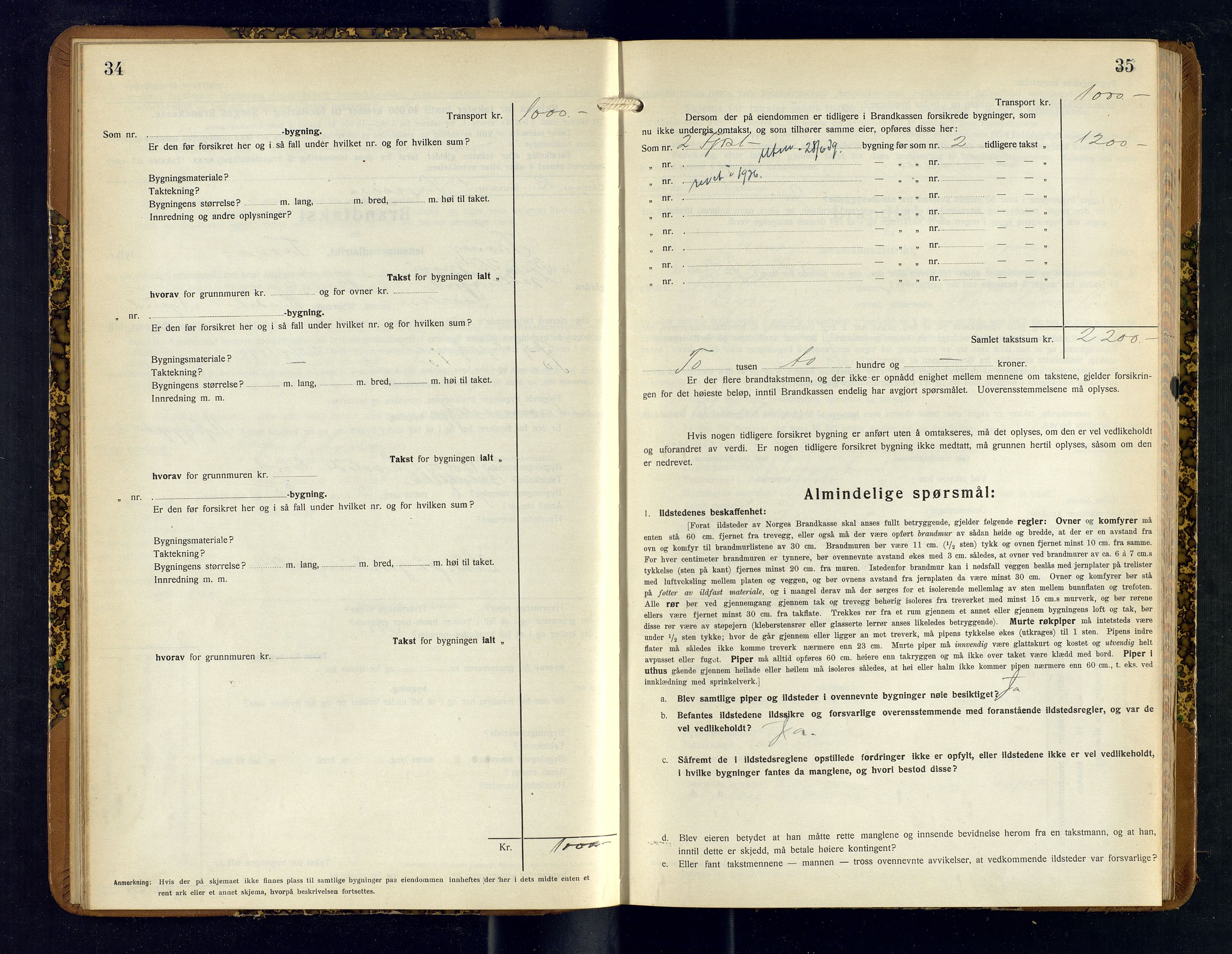 Tranøy lensmannskontor (Sørreisa lensmannskontor), AV/SATØ-SATØ-46/1/F/Fq/Fqc/L0269: Branntakstprotokoller, 1932-1935, p. 34-35