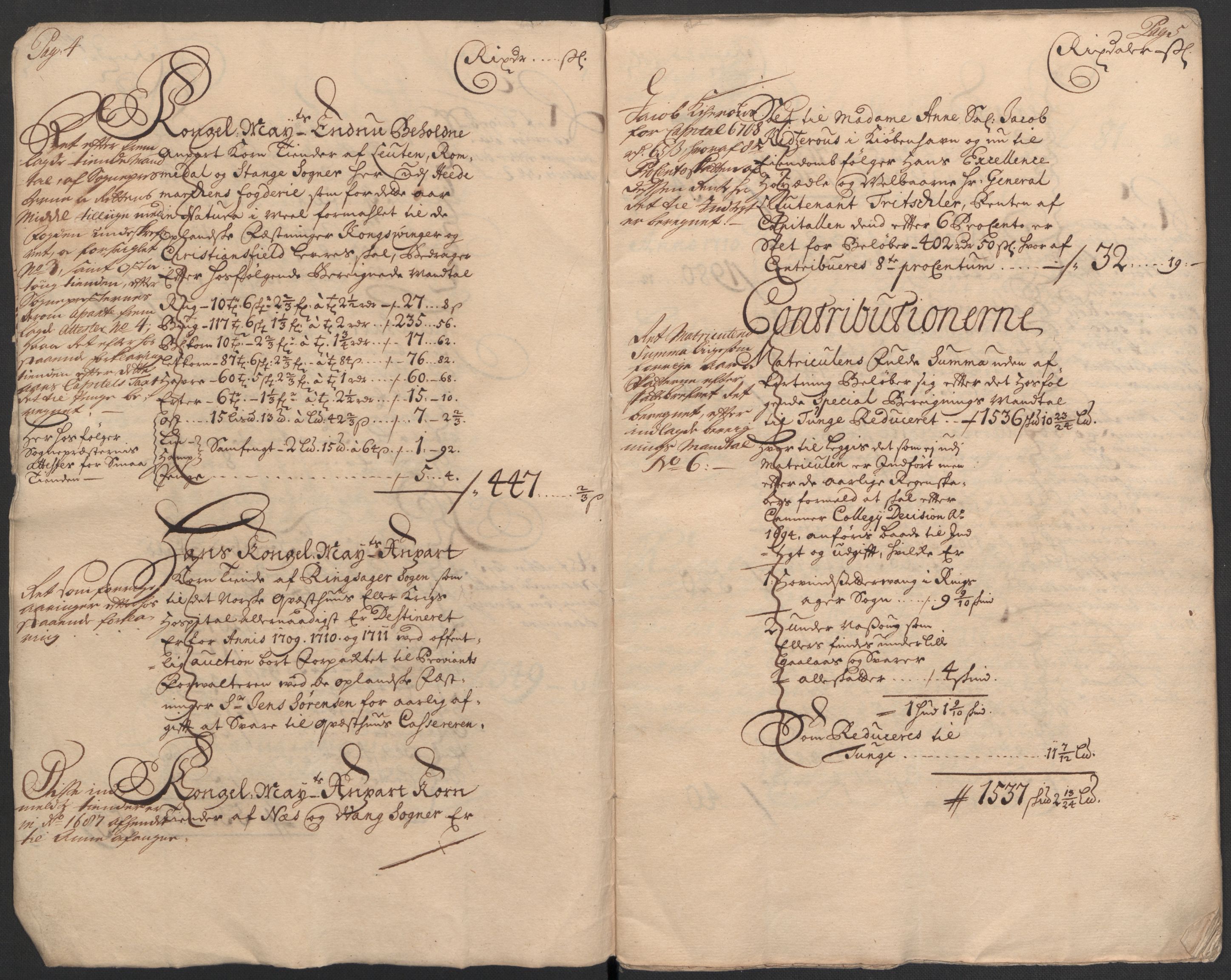 Rentekammeret inntil 1814, Reviderte regnskaper, Fogderegnskap, AV/RA-EA-4092/R16/L1046: Fogderegnskap Hedmark, 1710, p. 6