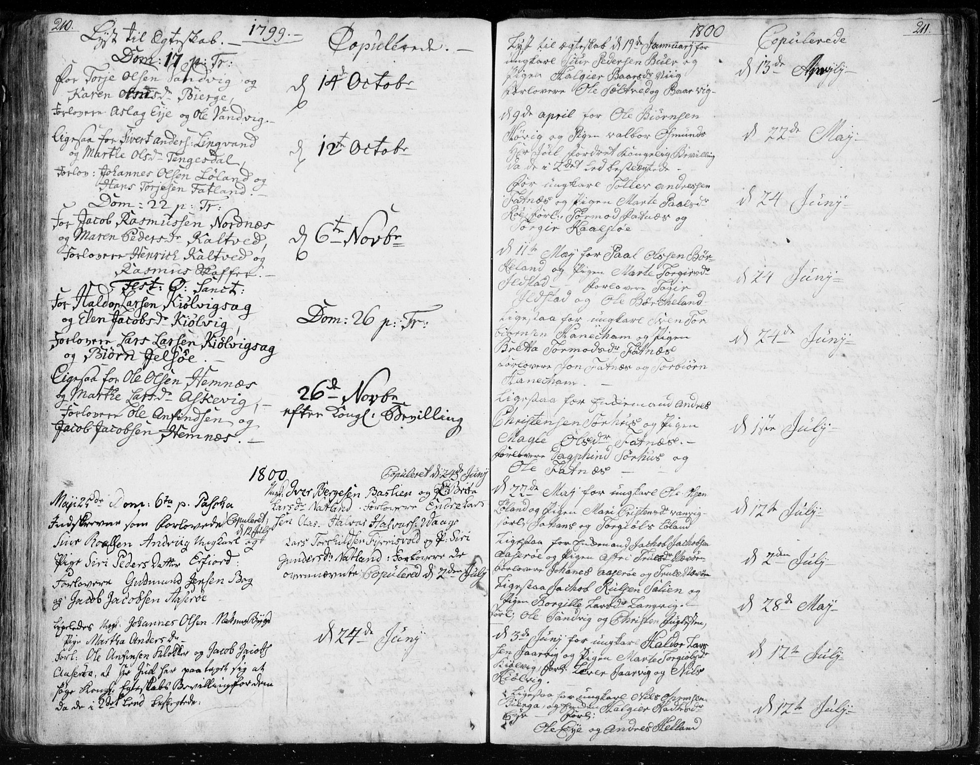 Jelsa sokneprestkontor, SAST/A-101842/01/IV: Parish register (official) no. A 4, 1796-1816, p. 210-211