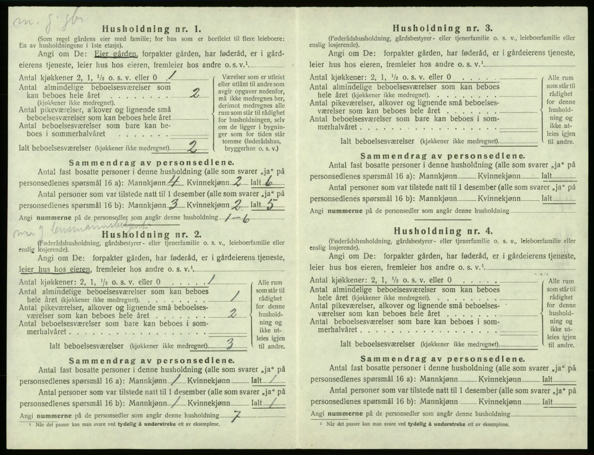 SAB, 1920 census for Moster, 1920, p. 85