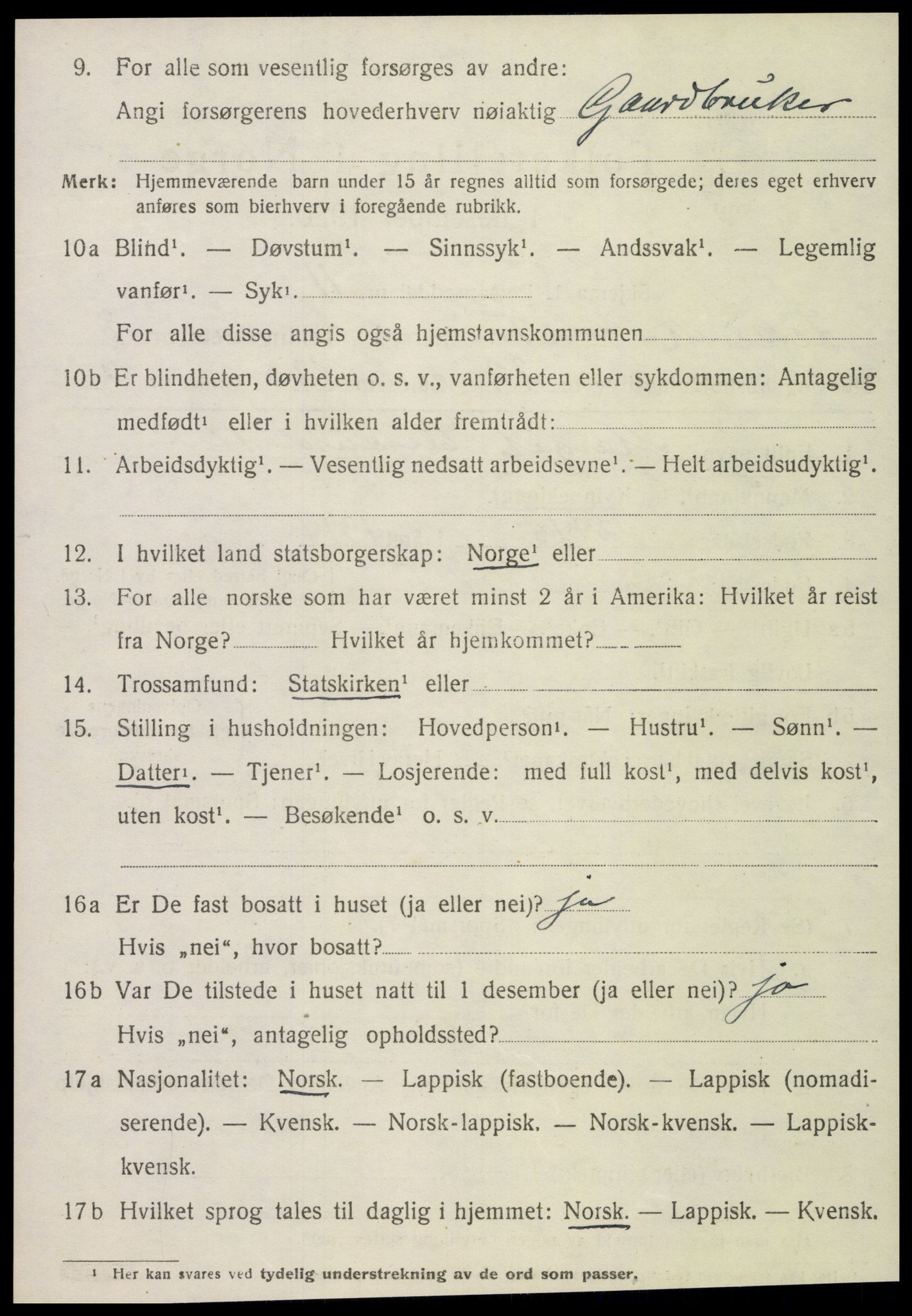 SAT, 1920 census for Leksvik, 1920, p. 6799
