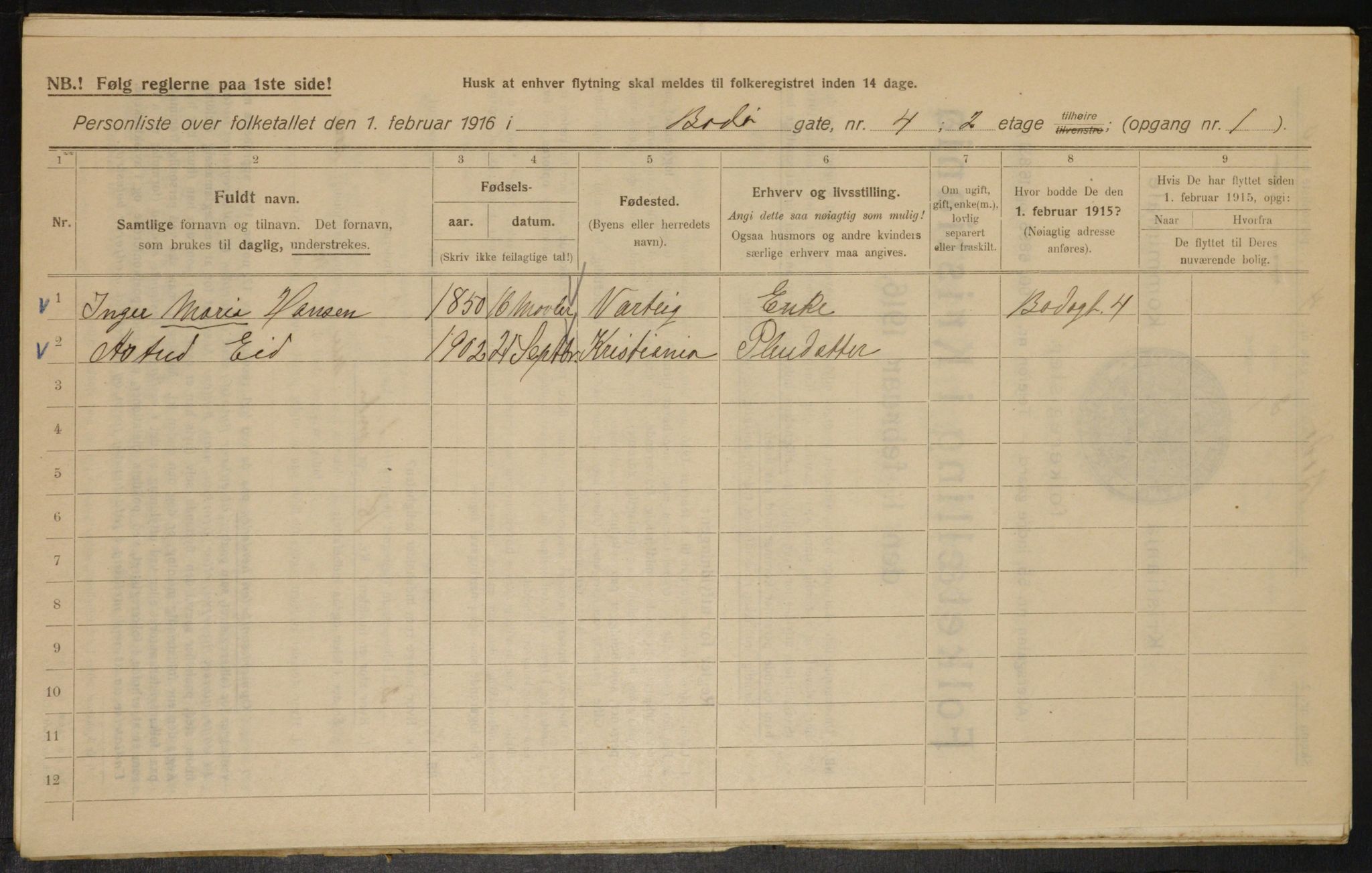 OBA, Municipal Census 1916 for Kristiania, 1916, p. 6811