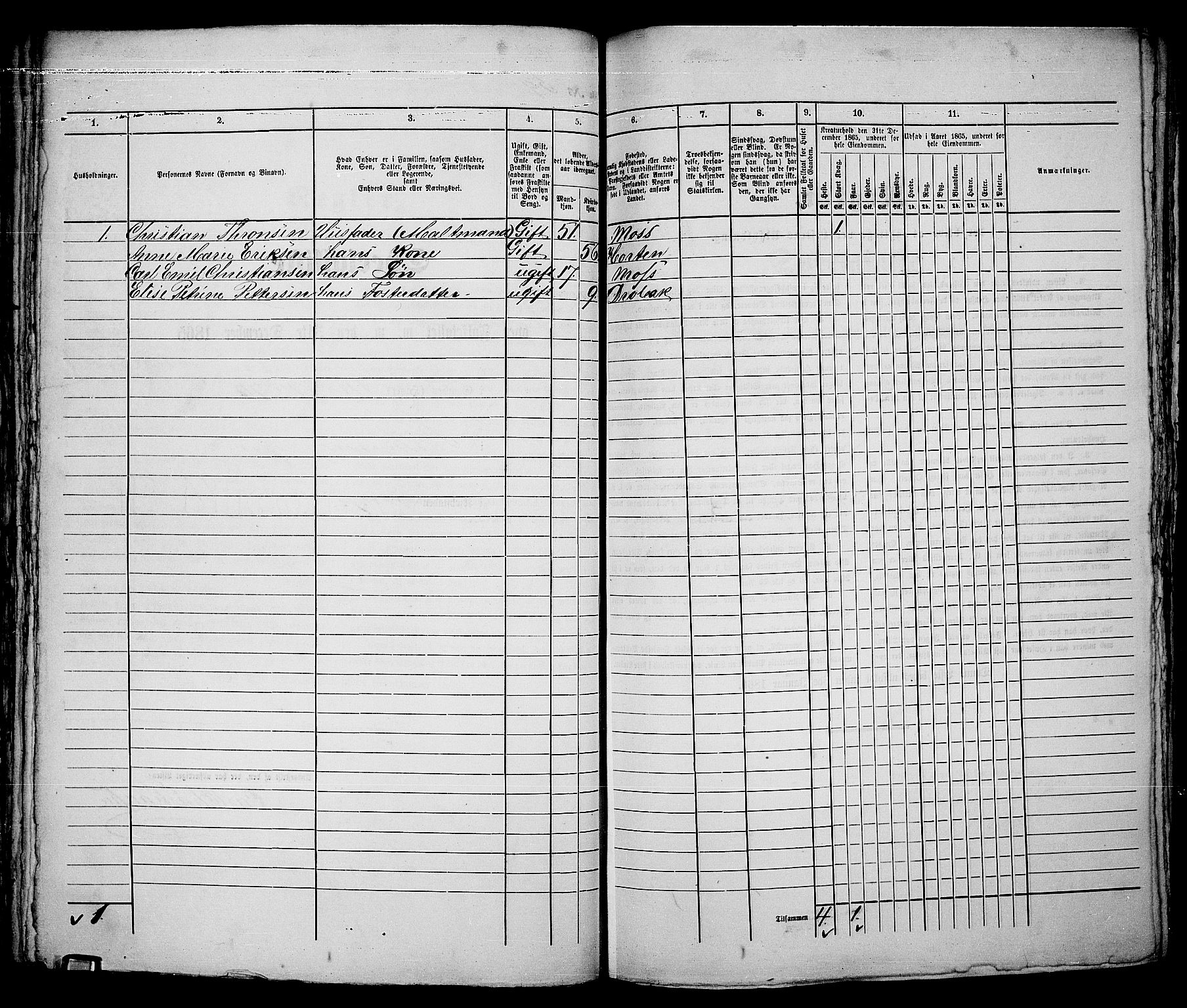 RA, 1865 census for Moss/Moss, 1865, p. 124