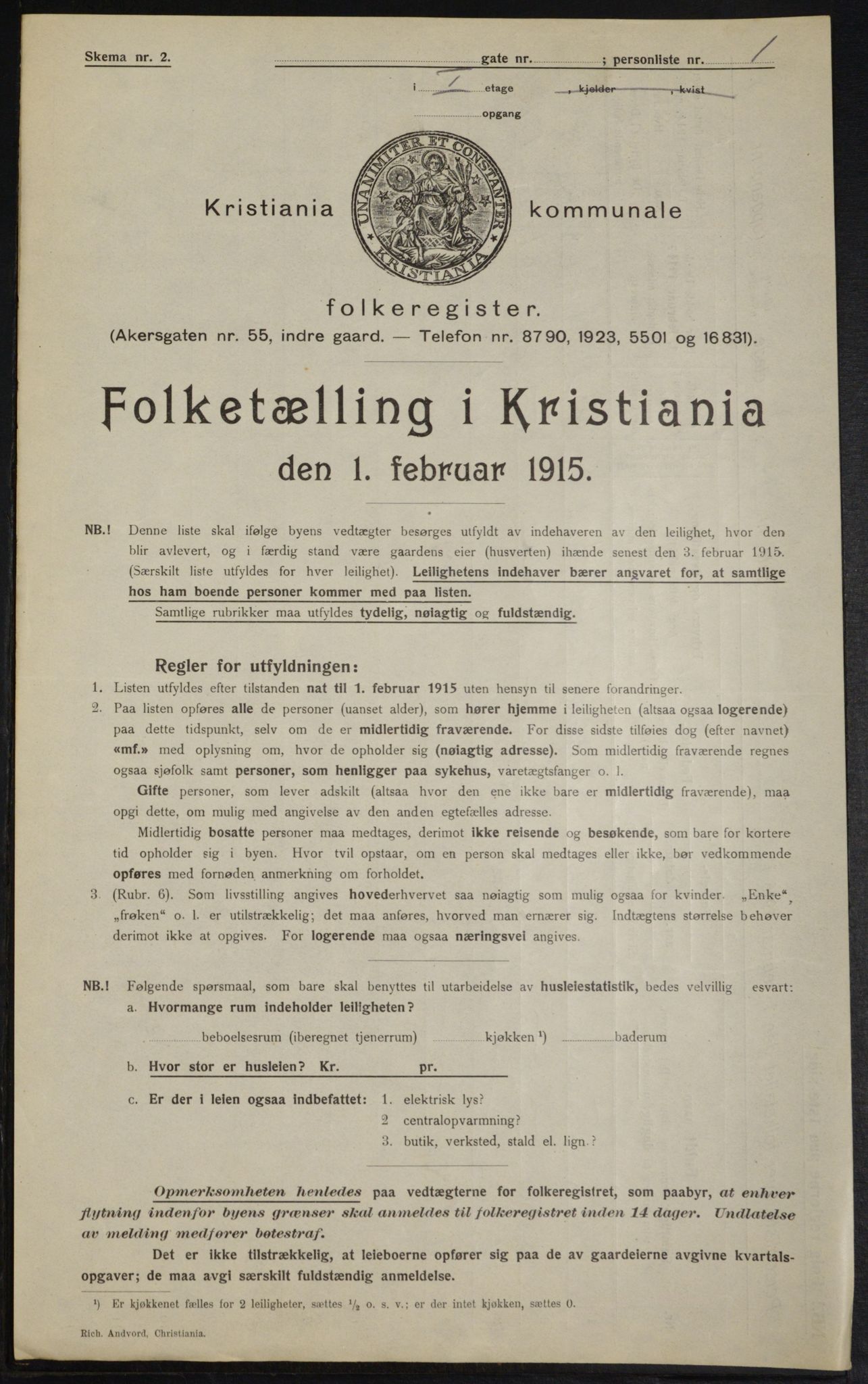 OBA, Municipal Census 1915 for Kristiania, 1915, p. 38058