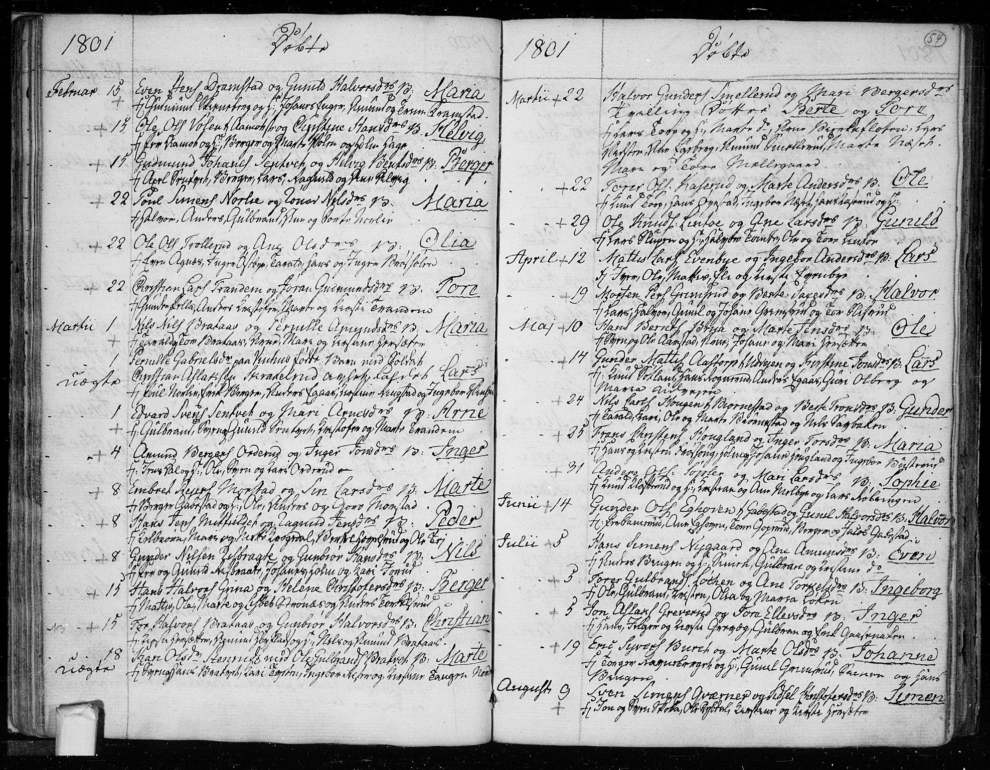Trøgstad prestekontor Kirkebøker, SAO/A-10925/F/Fa/L0005: Parish register (official) no. I 5, 1784-1814, p. 54