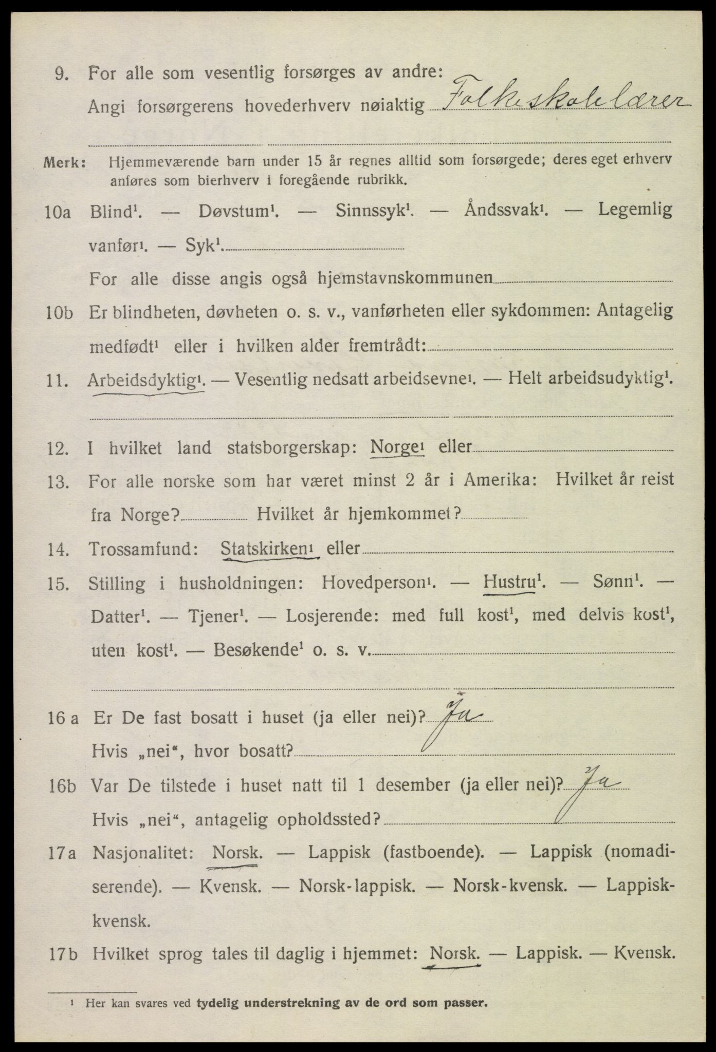 SAT, 1920 census for Vågan, 1920, p. 9374