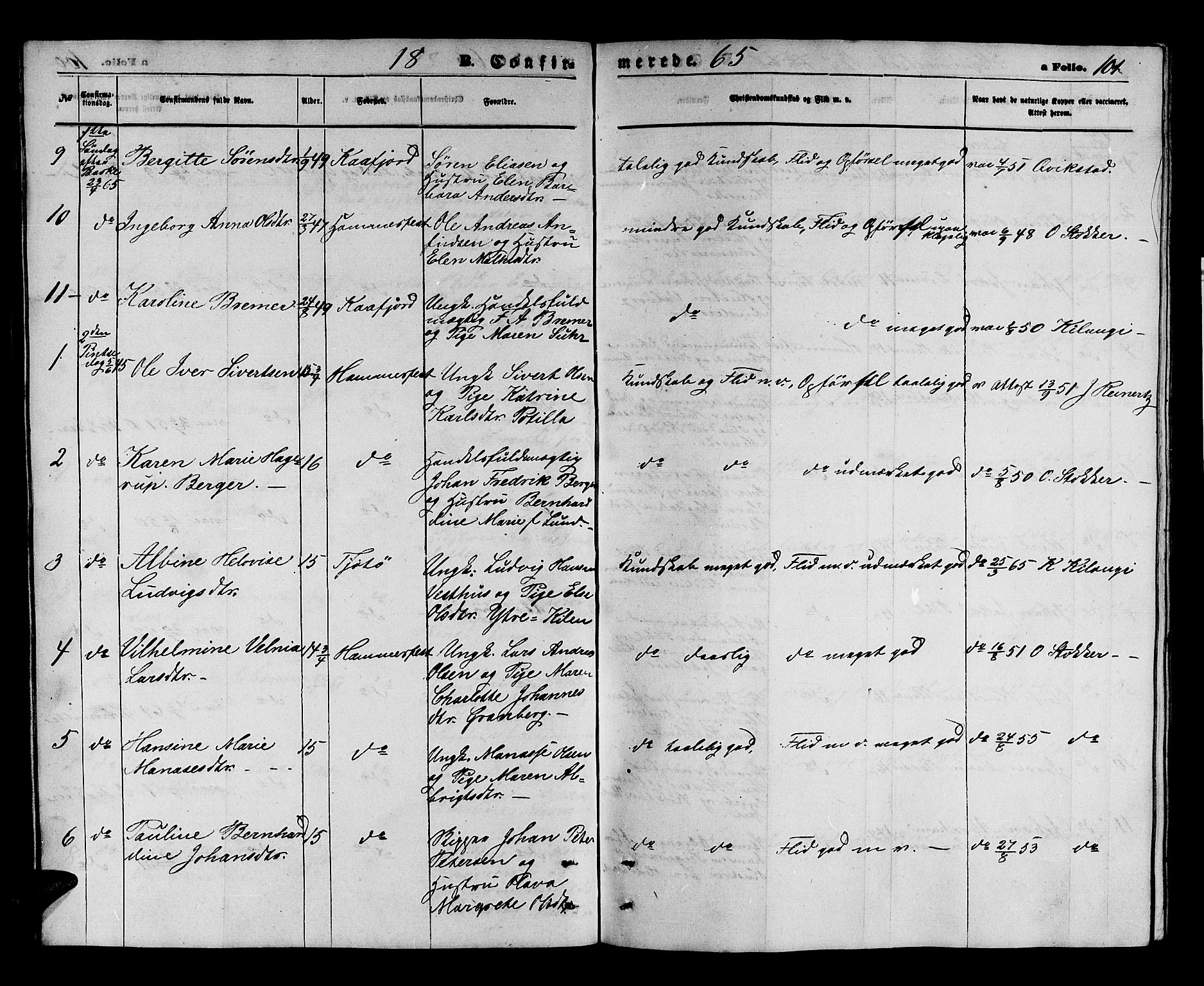 Hammerfest sokneprestkontor, AV/SATØ-S-1347/H/Hb/L0003.klokk: Parish register (copy) no. 3 /1, 1862-1868, p. 101