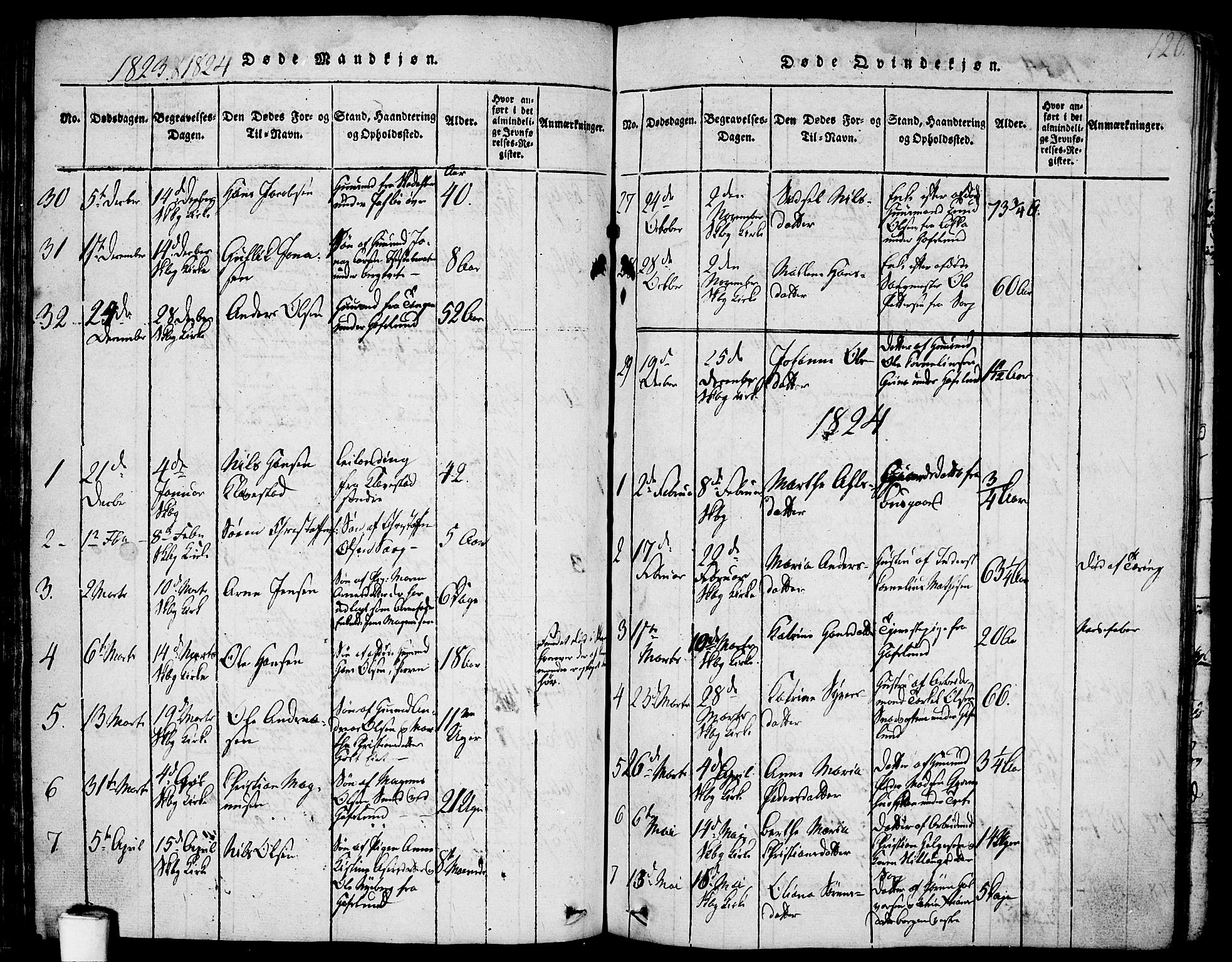 Skjeberg prestekontor Kirkebøker, SAO/A-10923/F/Fa/L0004: Parish register (official) no. I 4, 1815-1830, p. 120