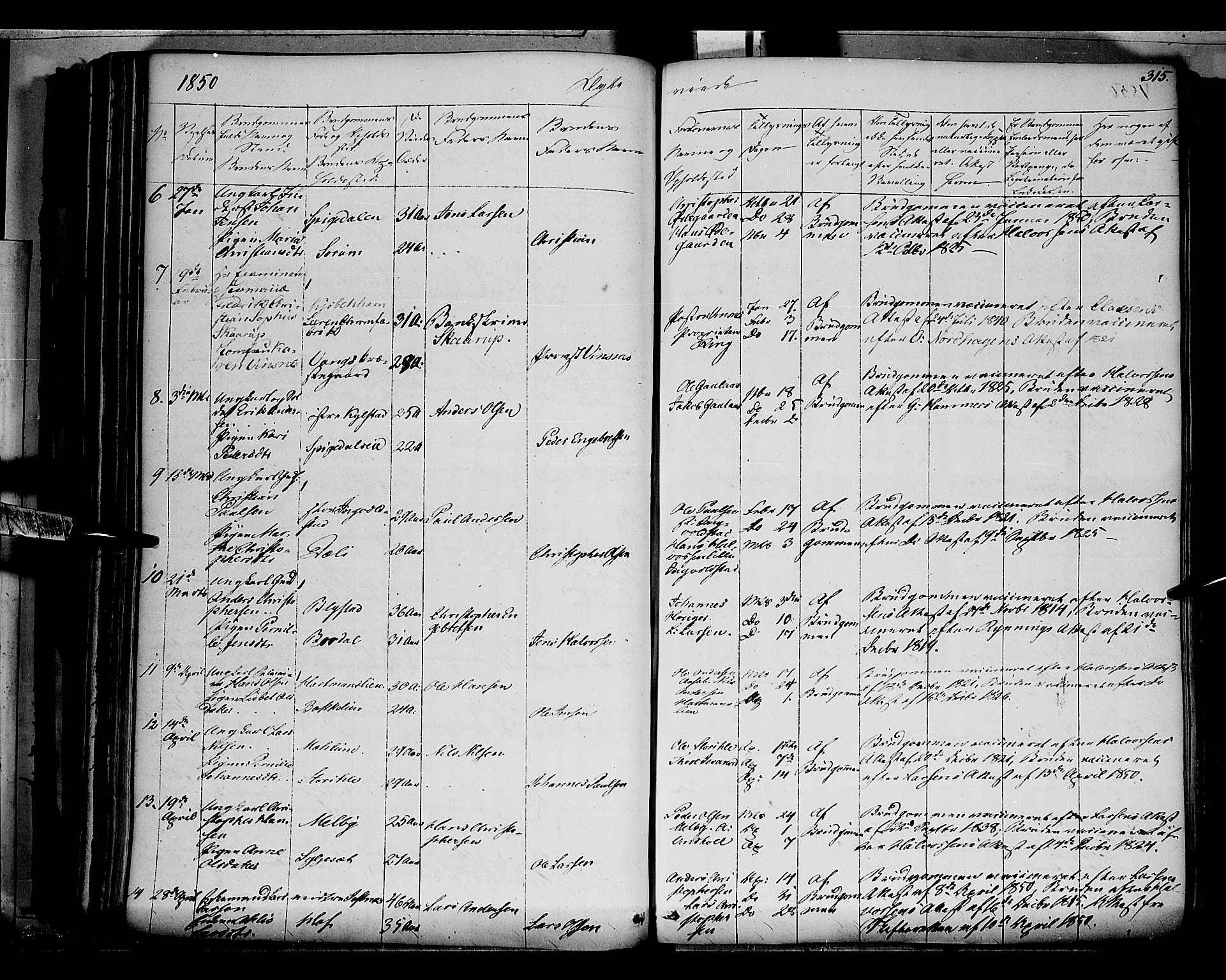 Vang prestekontor, Hedmark, AV/SAH-PREST-008/H/Ha/Haa/L0010: Parish register (official) no. 10, 1841-1855, p. 315