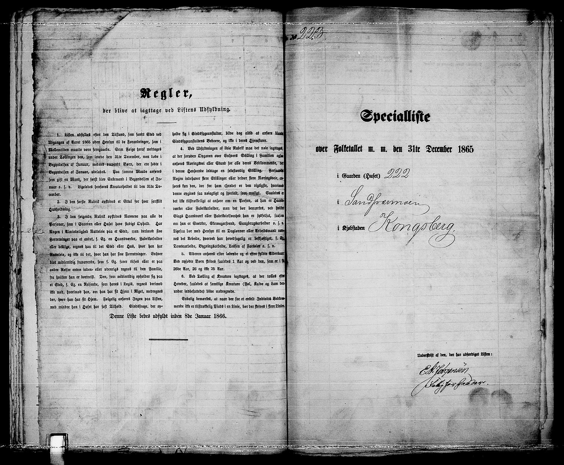 RA, 1865 census for Kongsberg/Kongsberg, 1865, p. 458