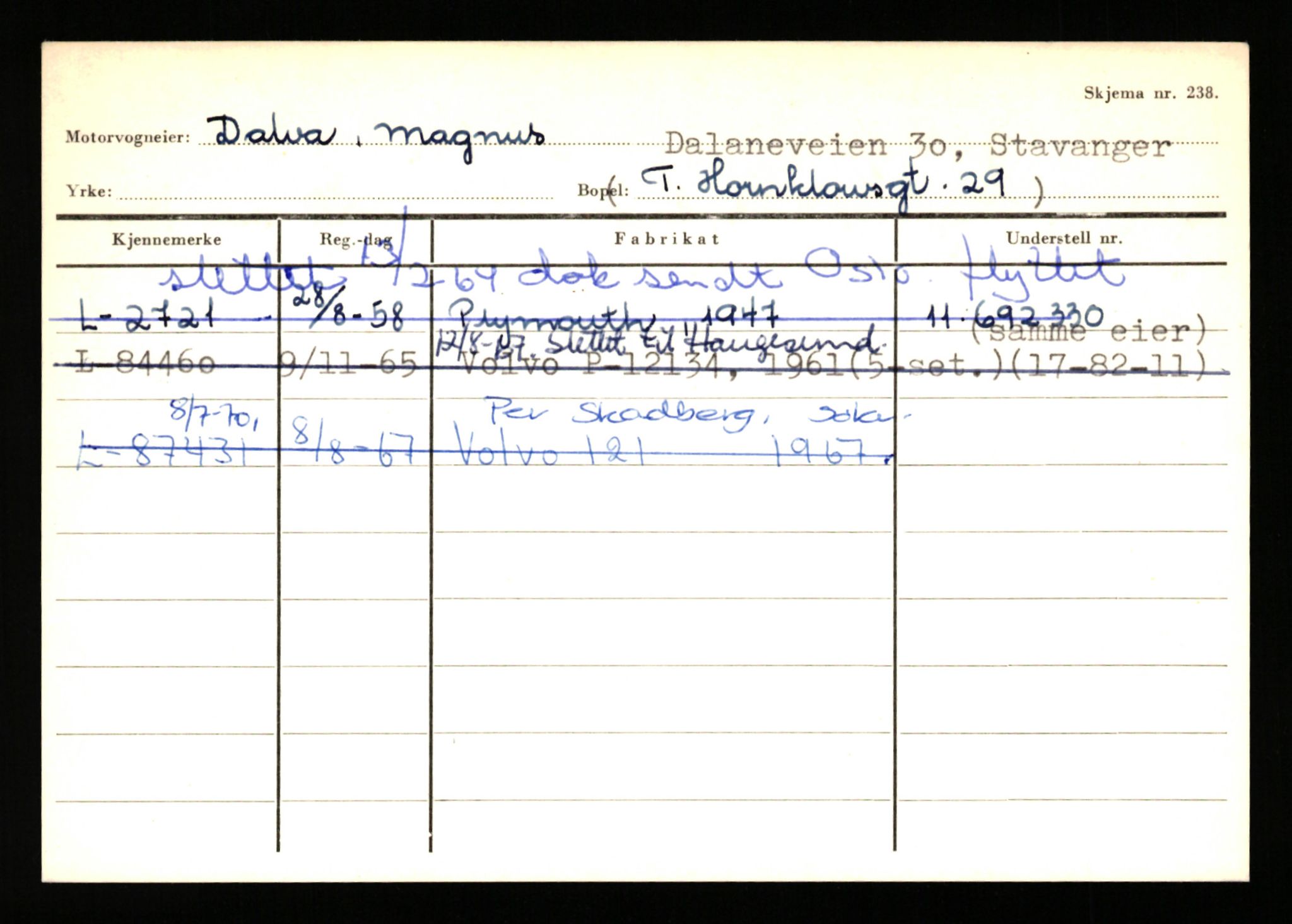 Stavanger trafikkstasjon, AV/SAST-A-101942/0/H/L0006: Dalva - Egersund, 1930-1971, p. 19